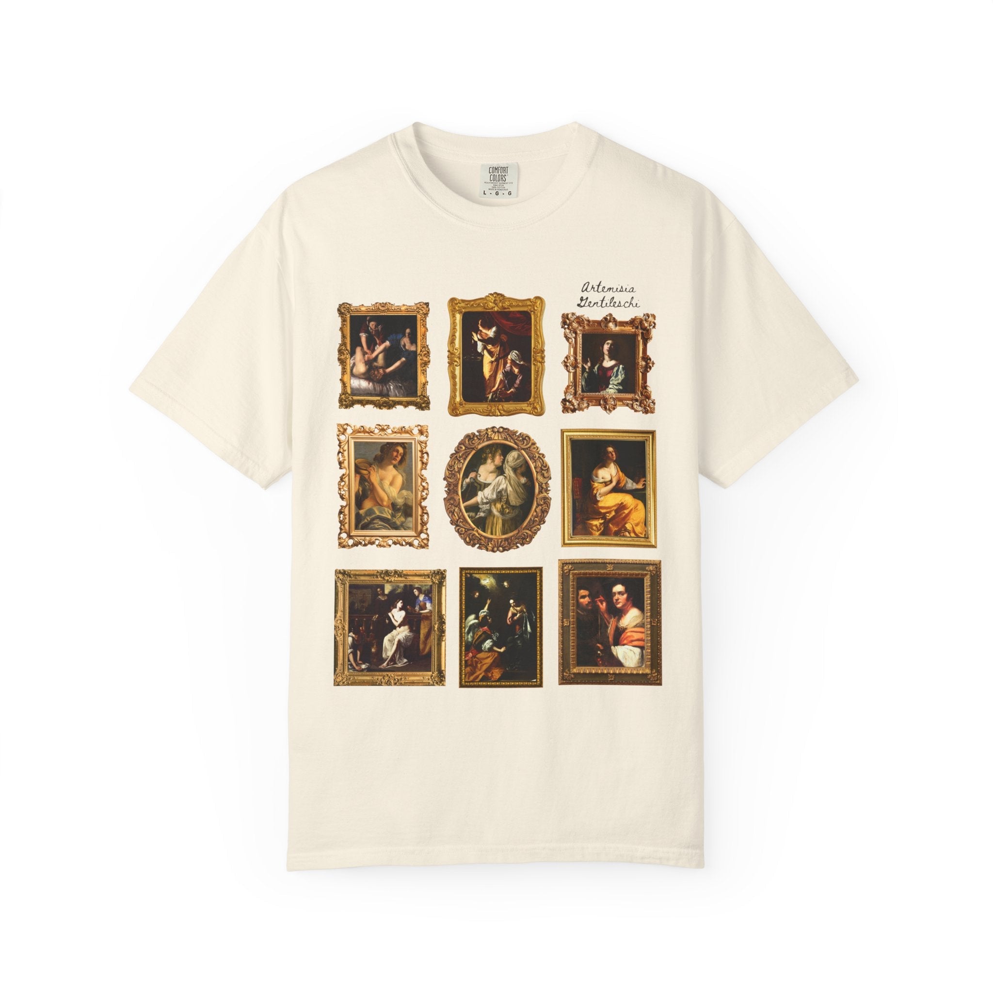 Artemisia Gentileschi Art History Tee Shirt with Judith and Her Maidservant with The Head of Holofernes, Women's Art History Feminist Gift - Opal and June