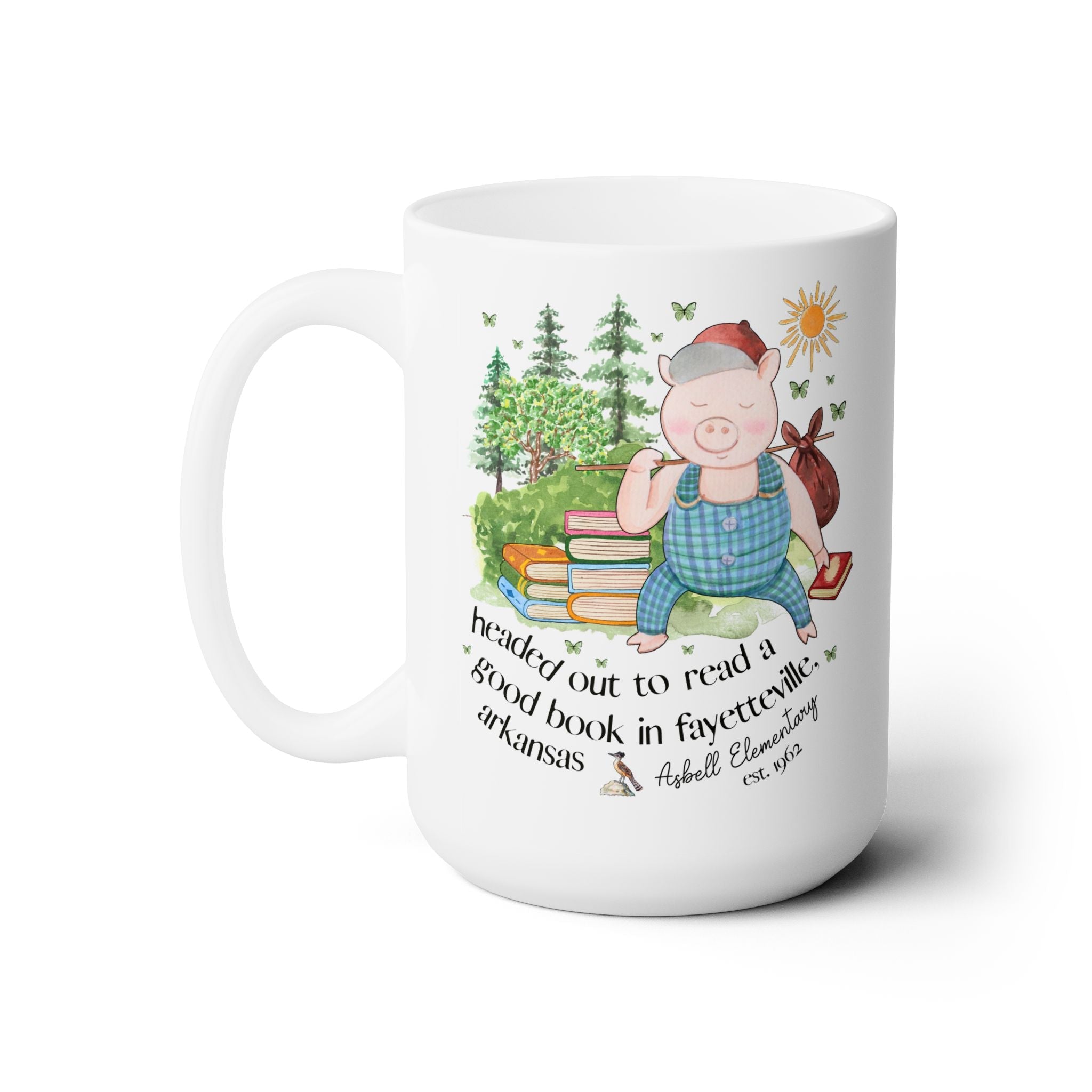 Asbell Elementary Coffee Mug: Headed Out to Read a Good Book - Opal and June
