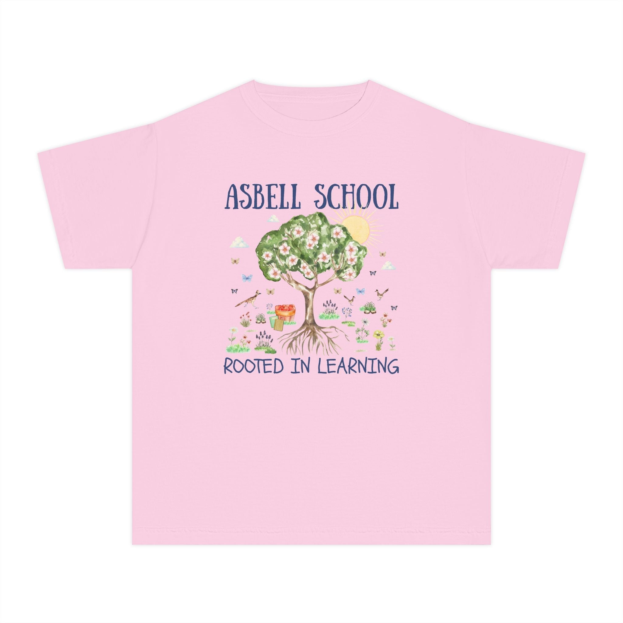 Asbell Elementary Kids Tee Shirt: Rooted in Learning | FPS + Opal and June Kids Tee Shirt, Fayetteville Public Schools - Opal and June