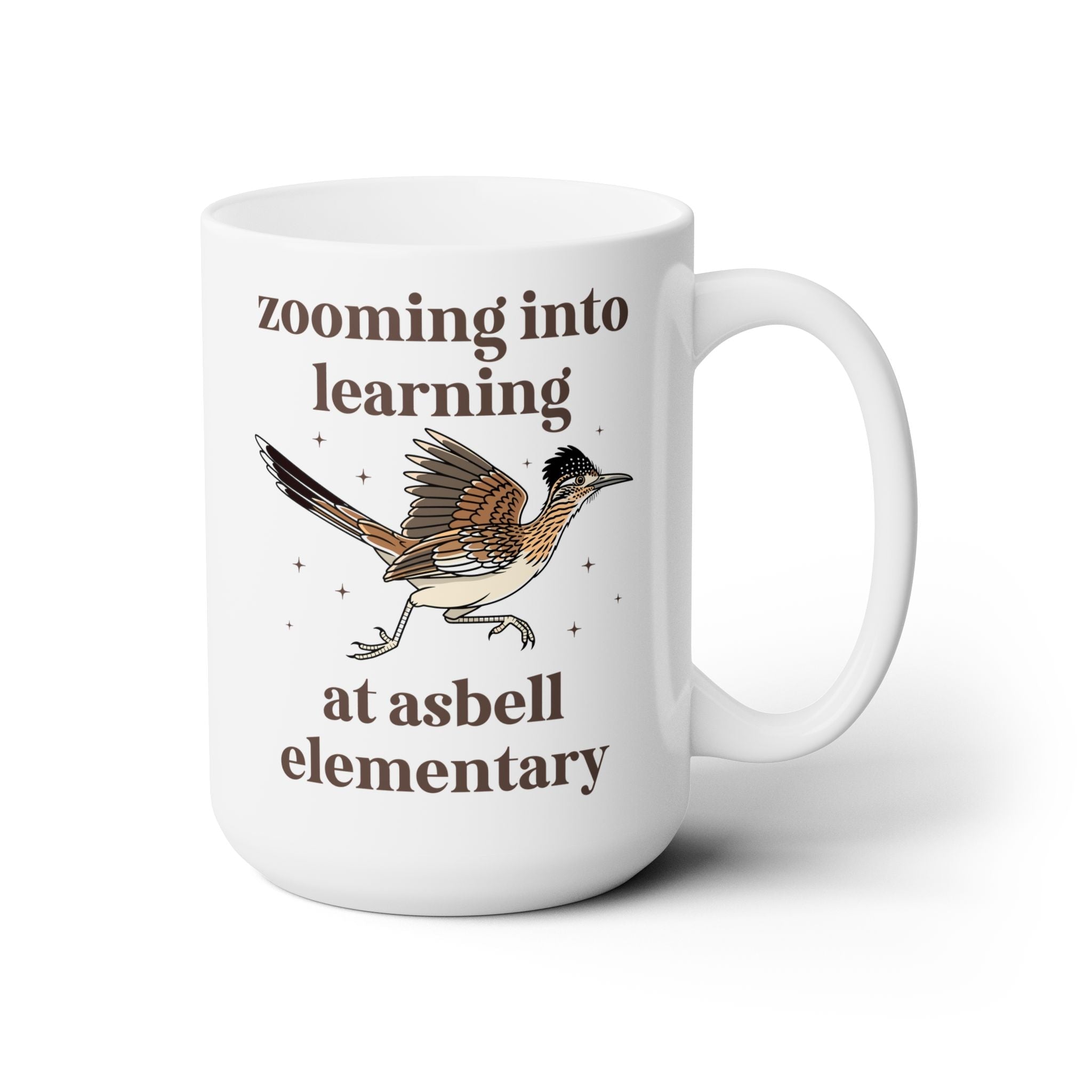 Asbell Elementary School 15 Oz Coffee Mug: Zooming Into learning at Asbell Elementary | FPS + Opal and June Coffee Mug, Fayetteville Public Schools - Opal and June