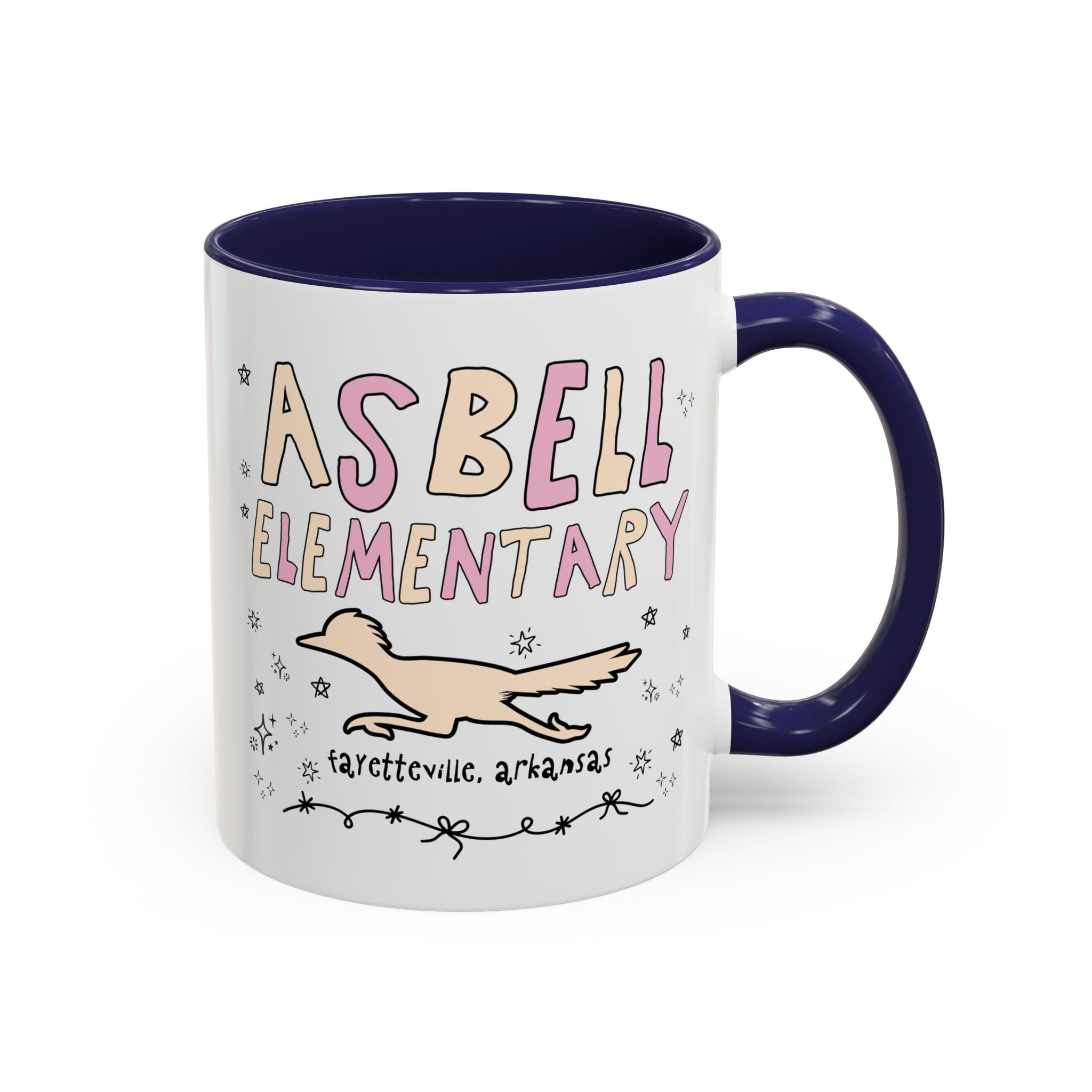 Asbell Elementary School: Pink and Beige 11 Oz Coffee Mug | FPS + Opal and June Coffee Mug, Fayetteville Public Schools - Opal and June
