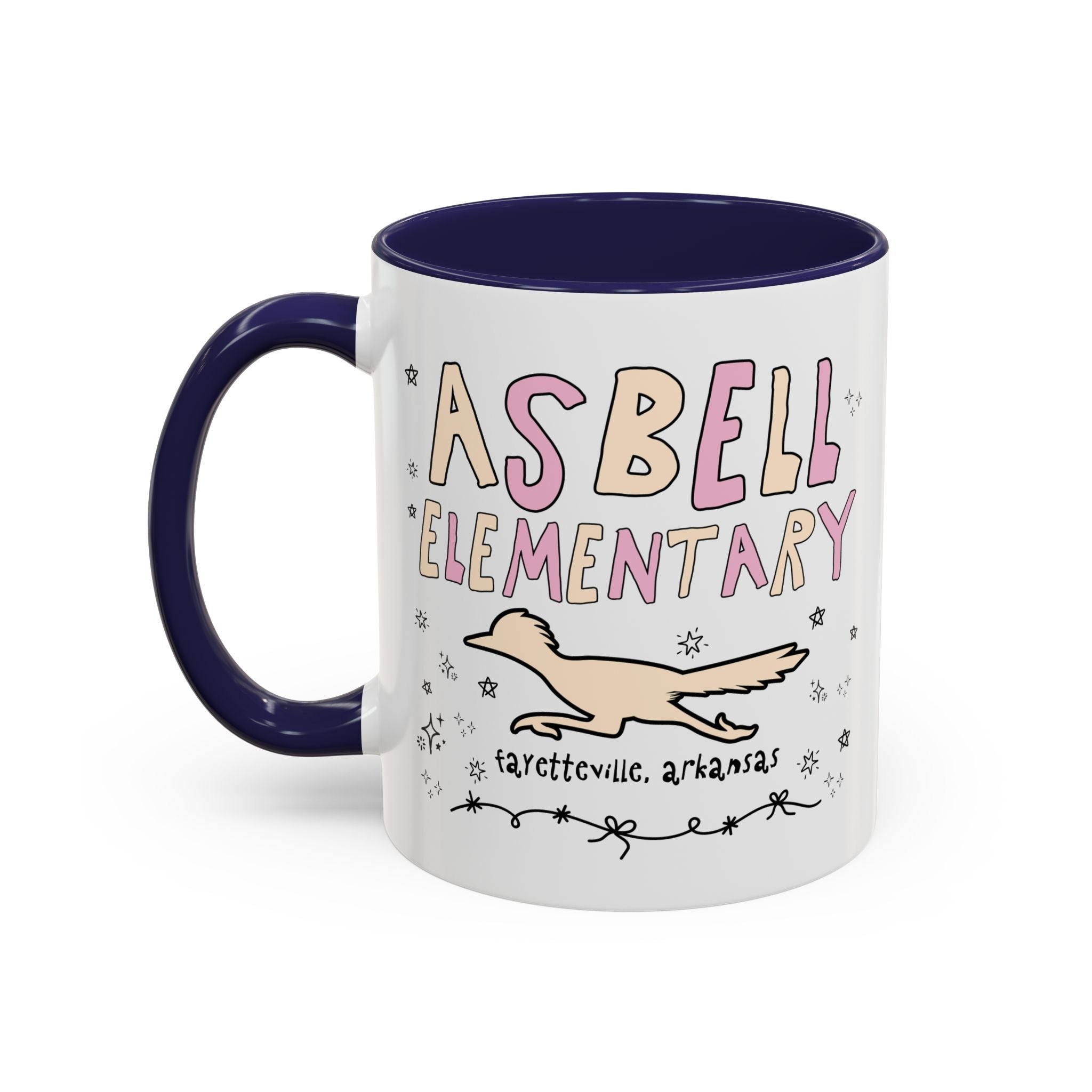 Asbell Elementary School: Pink and Beige 11 Oz Coffee Mug | FPS + Opal and June Coffee Mug, Fayetteville Public Schools - Opal and June