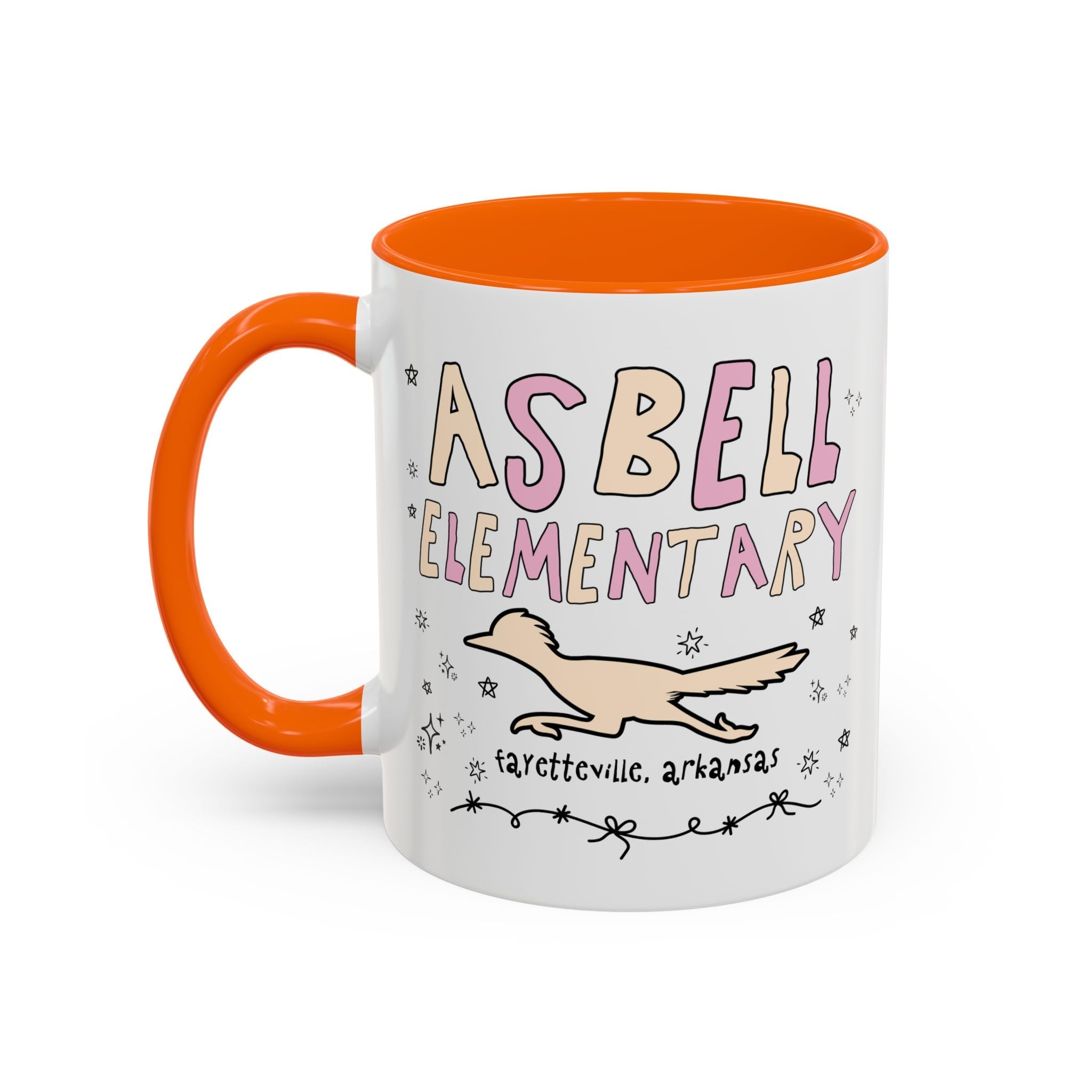 Asbell Elementary School: Pink and Beige 11 Oz Coffee Mug | FPS + Opal and June Coffee Mug, Fayetteville Public Schools - Opal and June