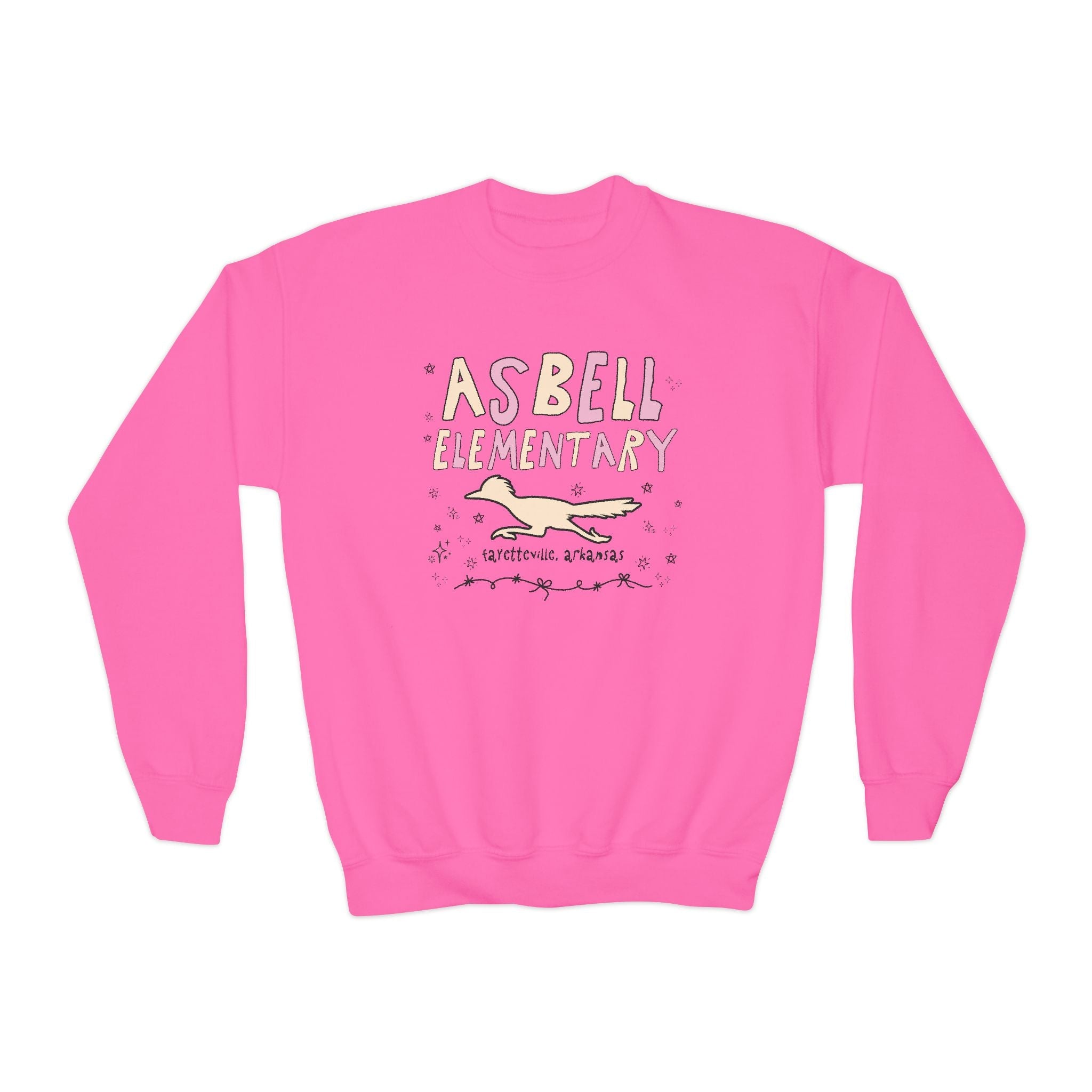 Asbell Elementary School: Pink and Beige Kids Sweatshirt | FPS + Opal and June Kids Sweatshirt, Fayetteville Public Schools - Opal and June