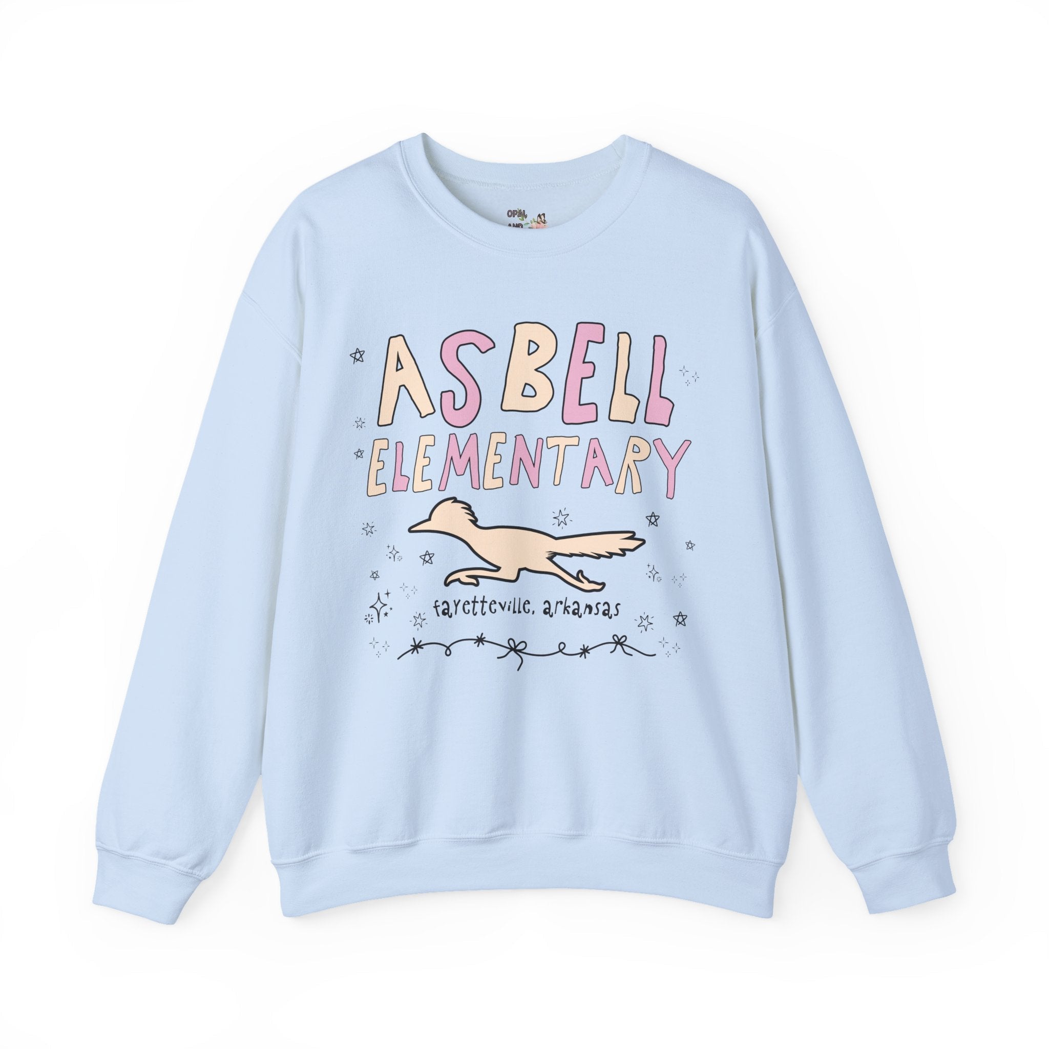 Asbell Elementary School: Pink and Beige Sweatshirt | FPS + Opal and June Sweatshirt, Fayetteville Public Schools - Opal and June