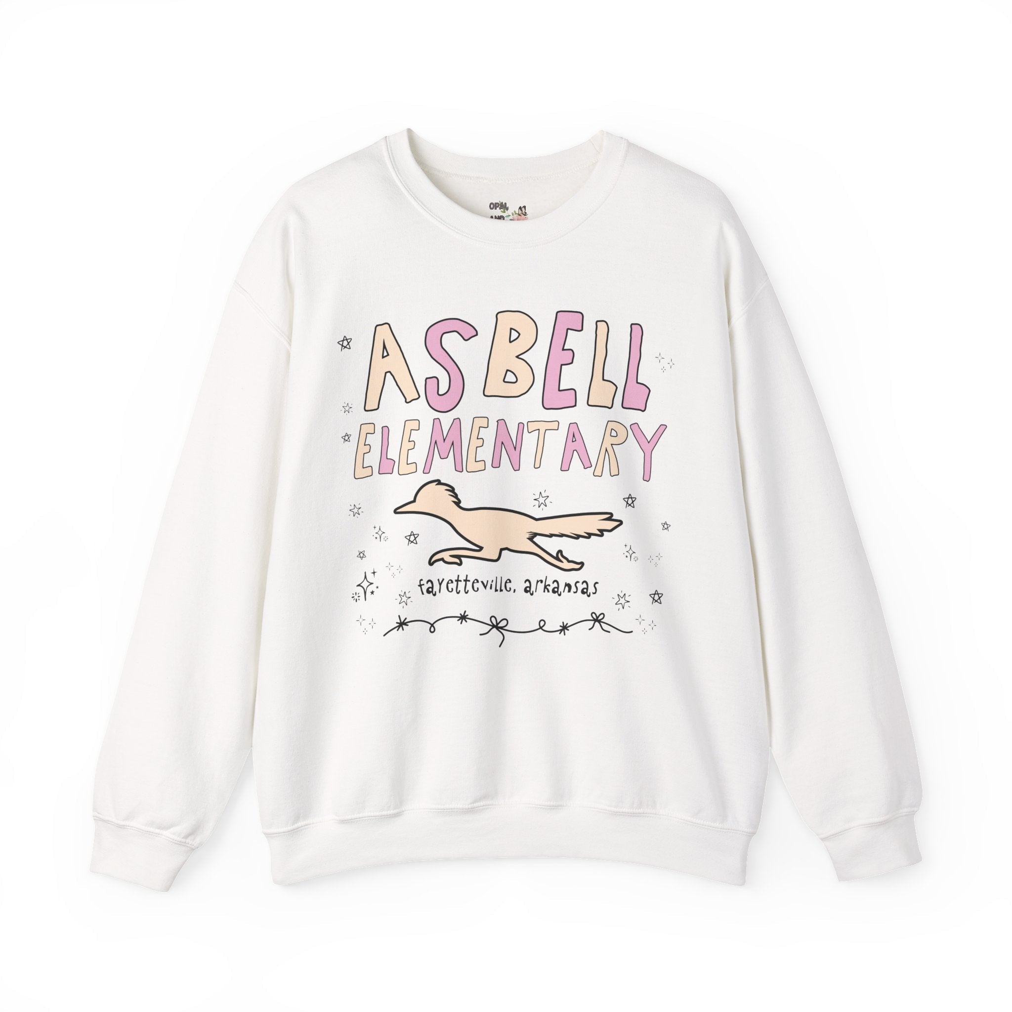 Asbell Elementary School: Pink and Beige Sweatshirt | FPS + Opal and June Sweatshirt, Fayetteville Public Schools - Opal and June