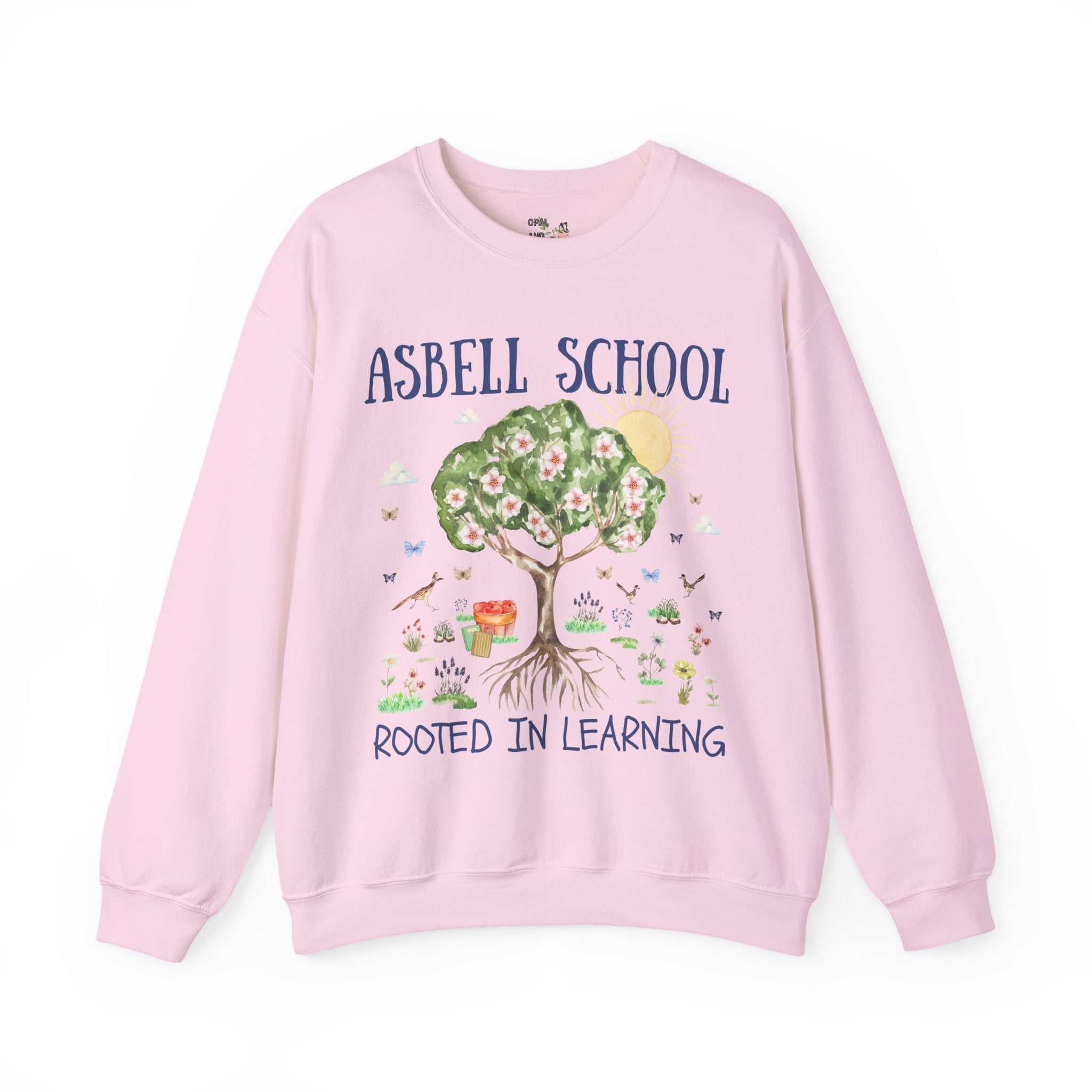 Asbell Elementary Sweatshirt: Rooted in Learning | FPS + Opal and June Sweatshirt, Fayetteville Public Schools - Opal and June