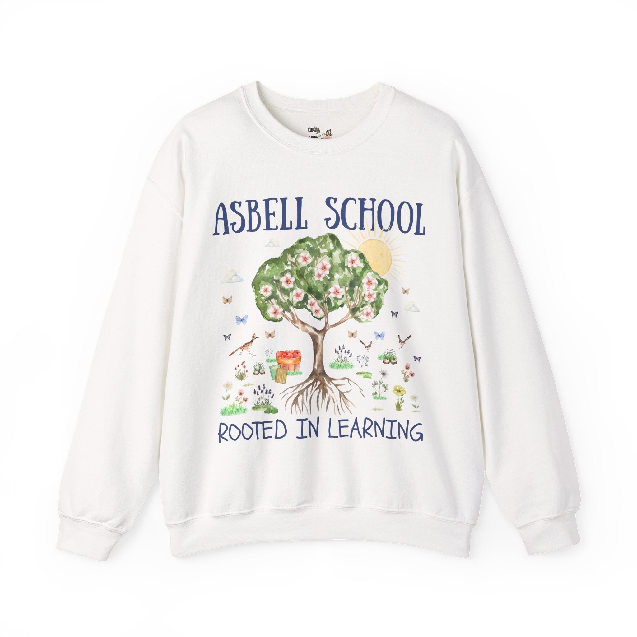 Asbell Elementary Sweatshirt: Rooted in Learning | FPS + Opal and June Sweatshirt, Fayetteville Public Schools - Opal and June