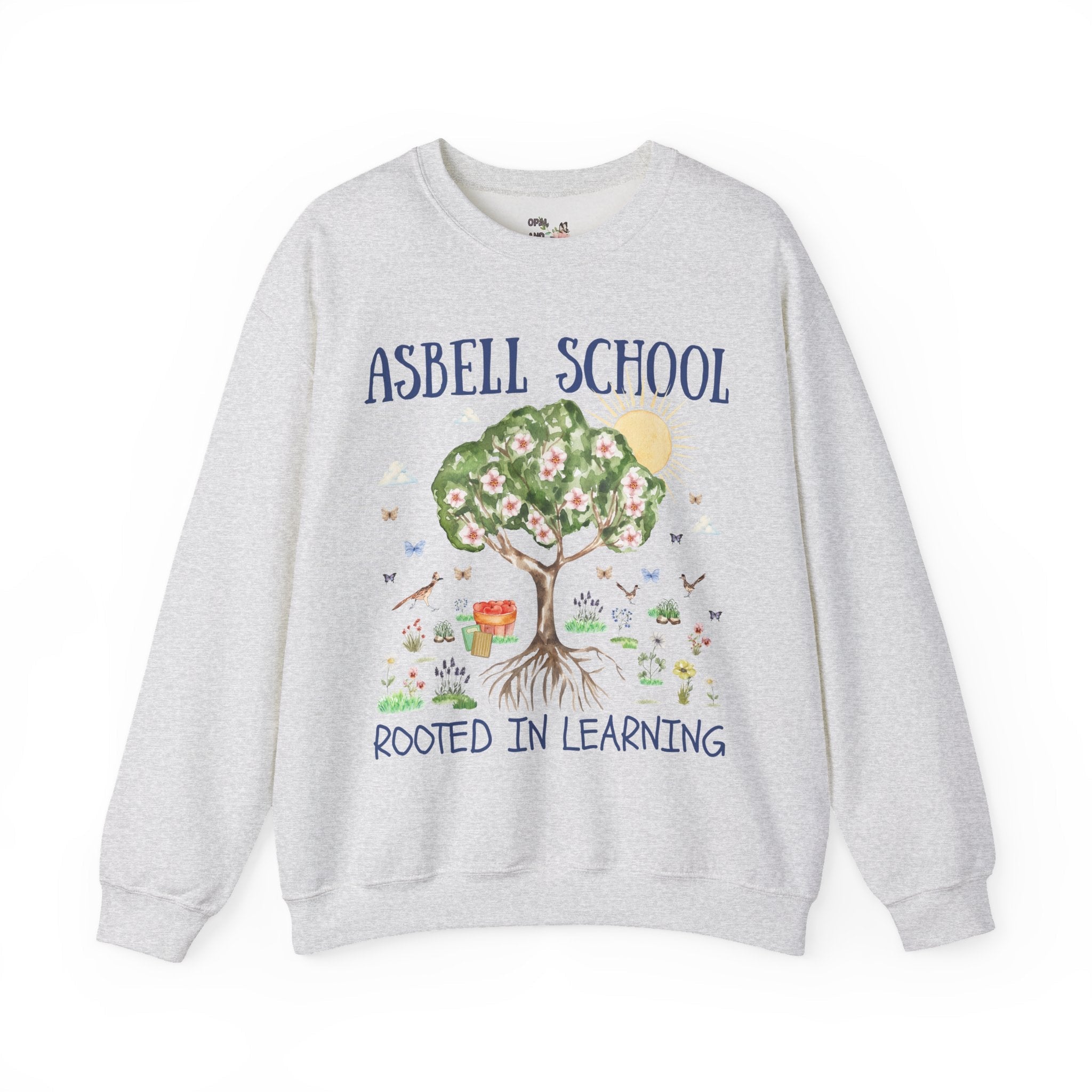 Asbell Elementary Sweatshirt: Rooted in Learning | FPS + Opal and June Sweatshirt, Fayetteville Public Schools - Opal and June