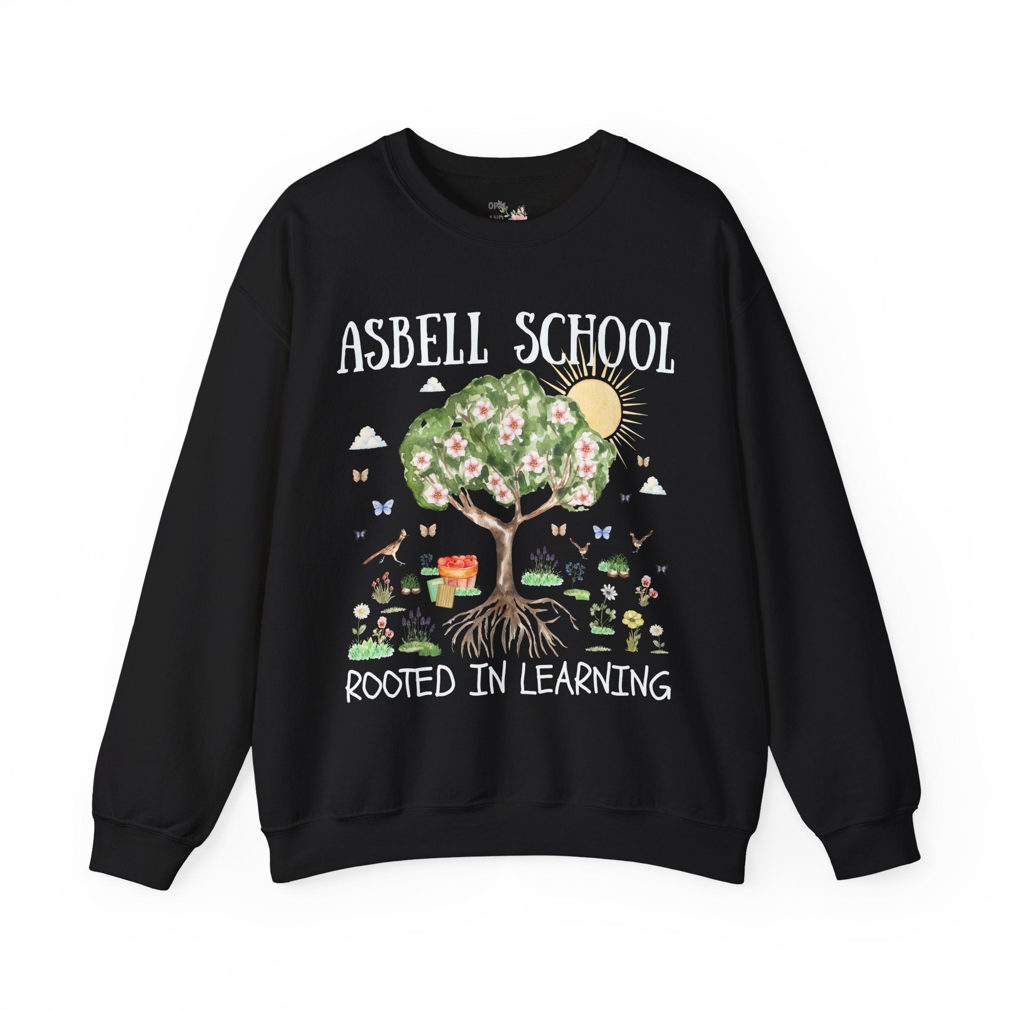 Asbell Elementary Sweatshirt: Rooted in Learning | FPS + Opal and June Sweatshirt, Fayetteville Public Schools - Opal and June