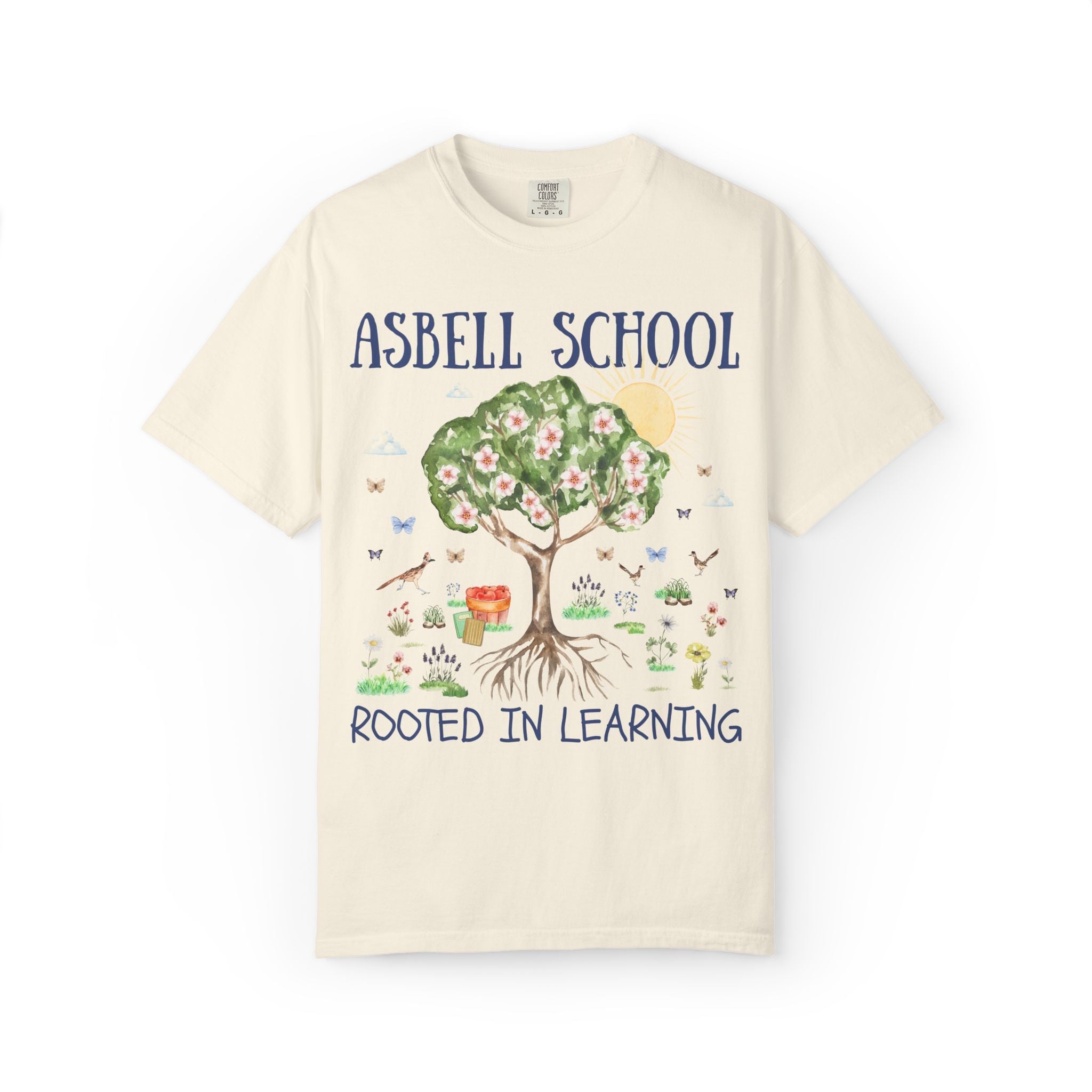 Asbell Elementary Tee Shirt: Rooted in Learning | FPS + Opal and June Tee Shirt, Fayetteville Public Schools - Opal and June