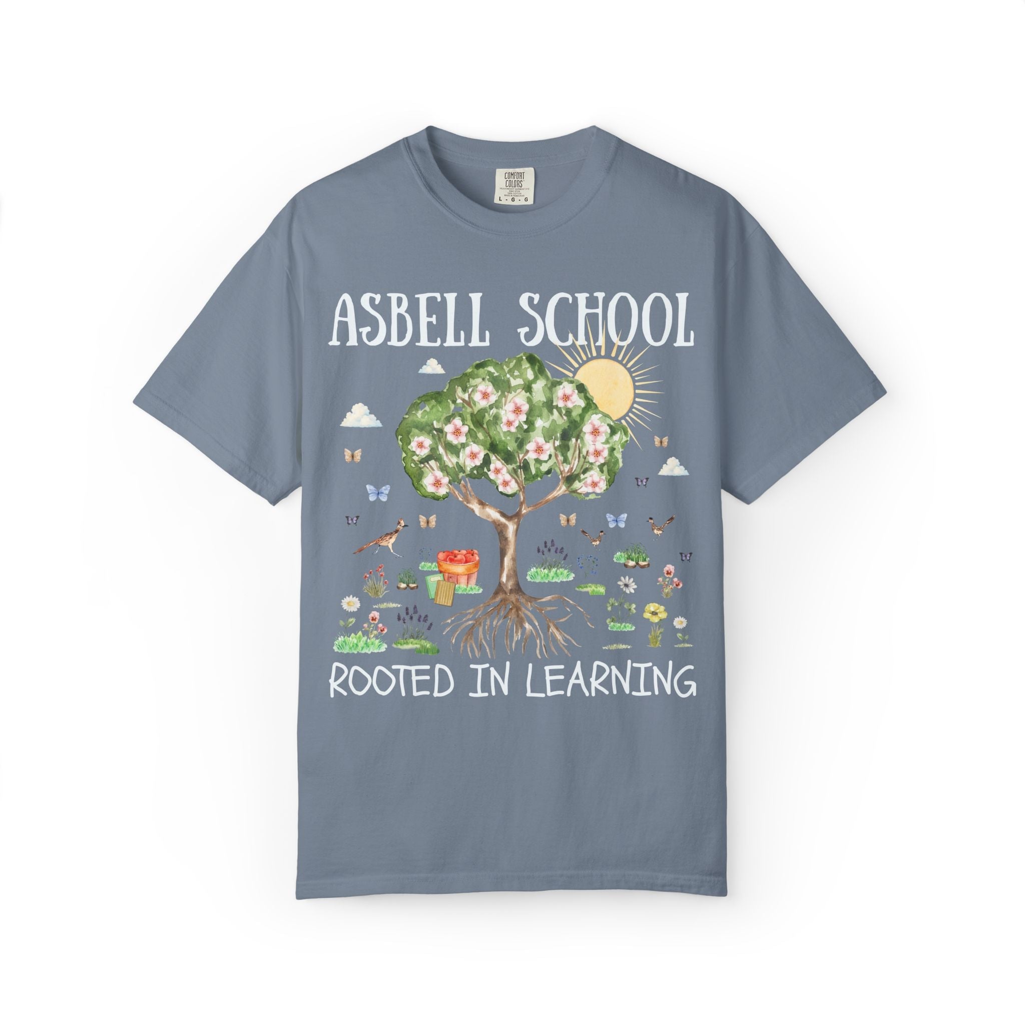 Asbell Elementary Tee Shirt: Rooted in Learning | FPS + Opal and June Tee Shirt, Fayetteville Public Schools - Opal and June