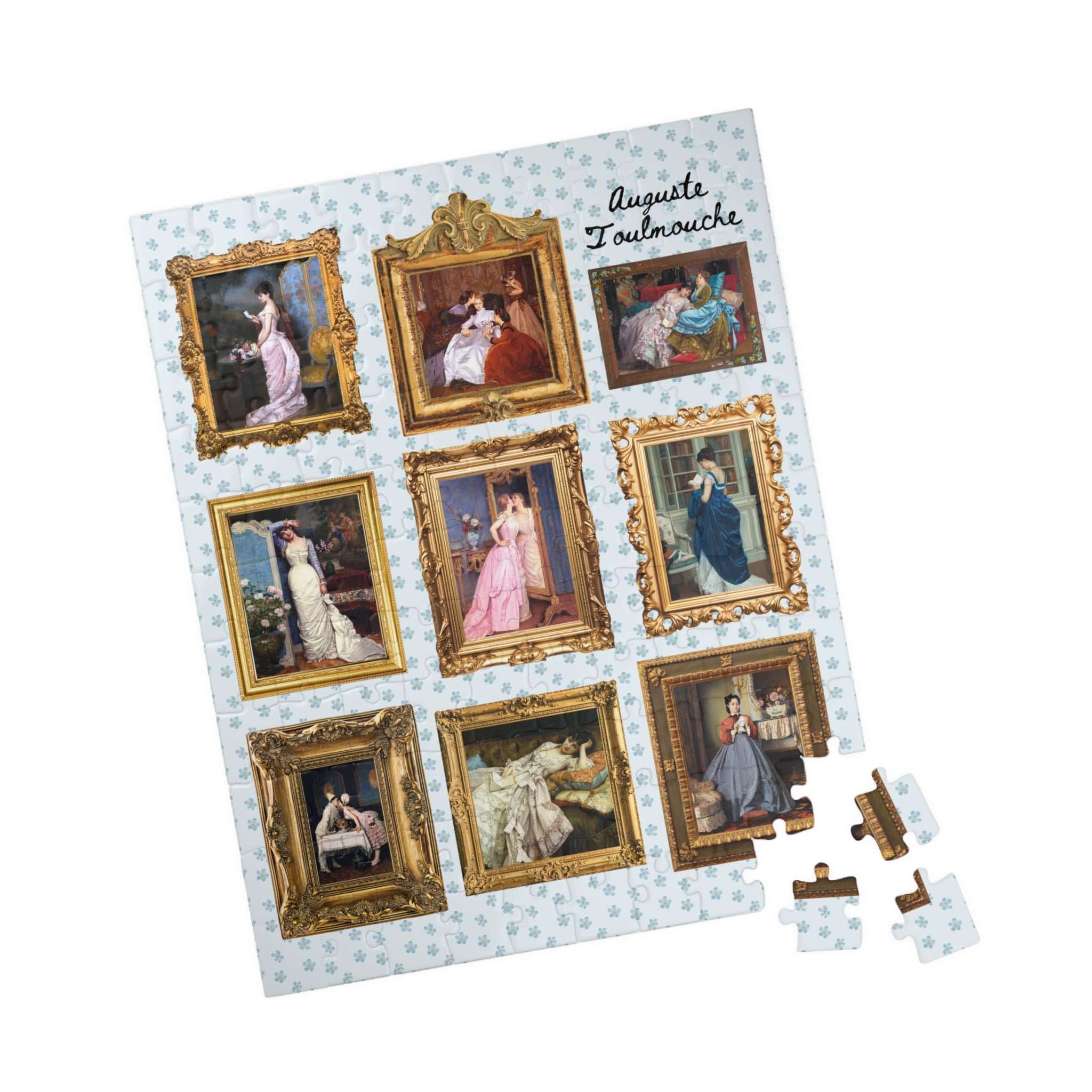 Auguste Toulmouche Famous Paintings Puzzle, Humanities Major or Friend Who Loves Art, 19th Century Artwork of Women, Framed Artwork Gift - Opal and June