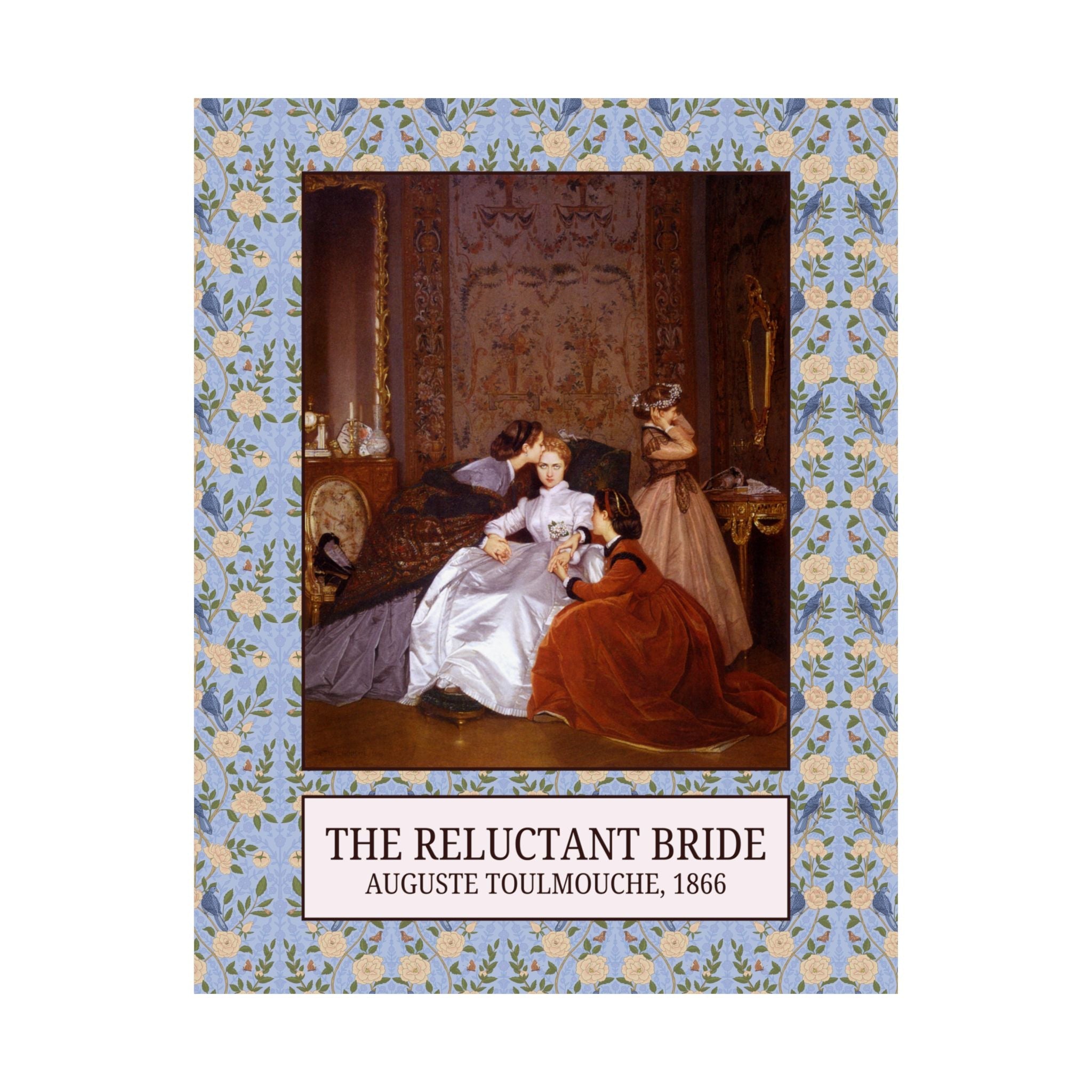 Auguste Toulmouche The Reluctant Bride, Famous Paintings of Women, 19th Century Art History Poster, Colorful Maximalist Academic Style Art - Opal and June