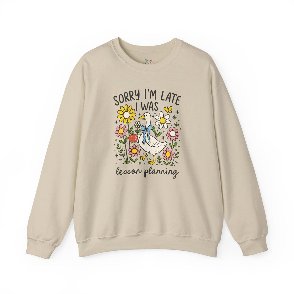 Back to School Matching Teacher Sweatshirt, Elementary Teacher or High School Teacher, Silly Goose with Flowers, Cute Lesson Planning Gift - Opal and June