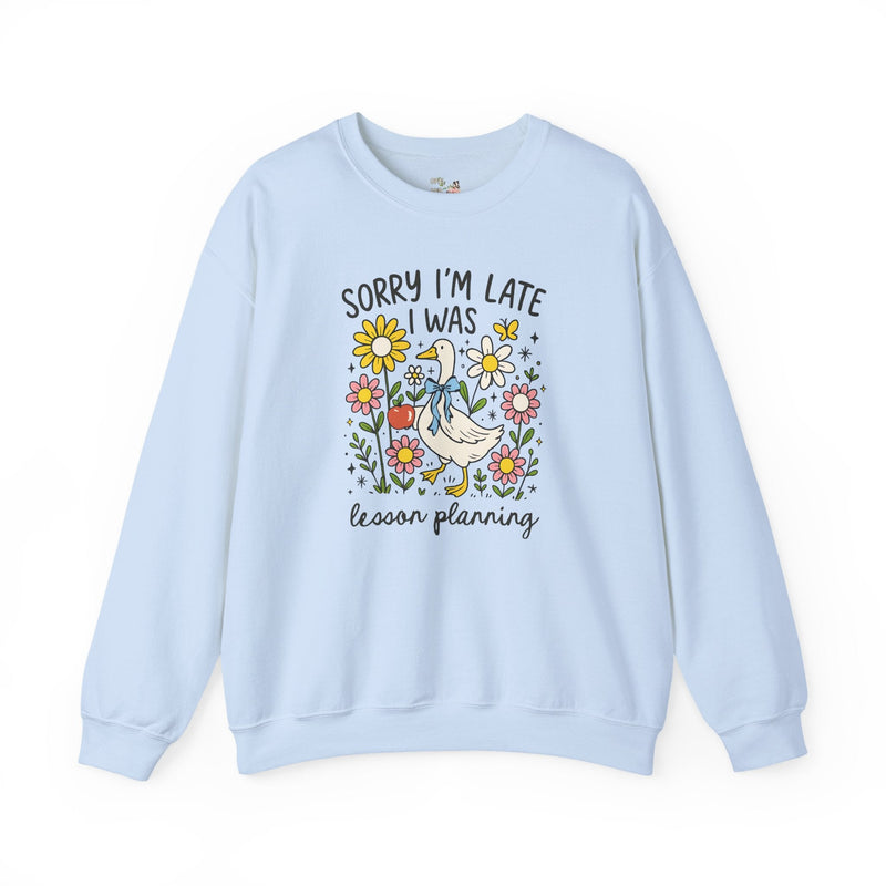 Back to School Matching Teacher Sweatshirt, Elementary Teacher or High School Teacher, Silly Goose with Flowers, Cute Lesson Planning Gift - Opal and June