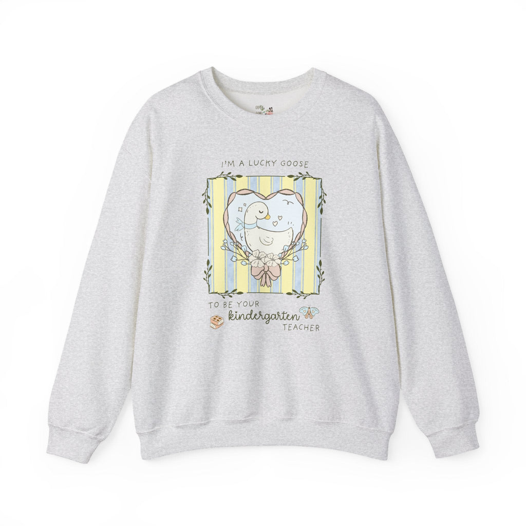 Back to School Silly Goose Teacher Sweatshirt with Heart, Cute Cottagecore Animal Lover Shirt, Meet the Teacher Night, Kindergarten Crew Tee - Opal and June