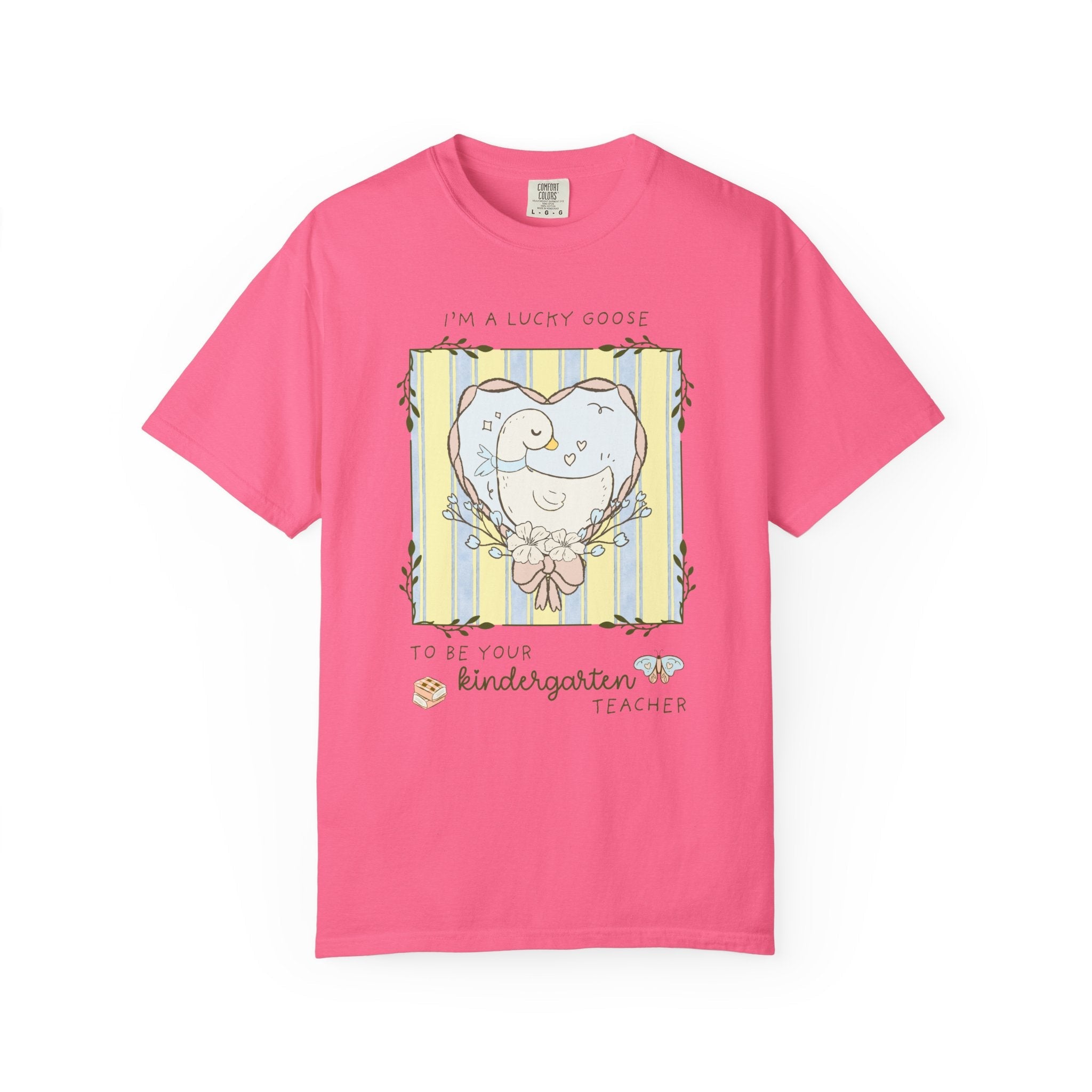 Back to School Silly Goose Teacher Tee Shirt with Heart, Cute Cottagecore Animal Lover Tee for Meet the Teacher Night, Kindergarten Crew Tee - Opal and June
