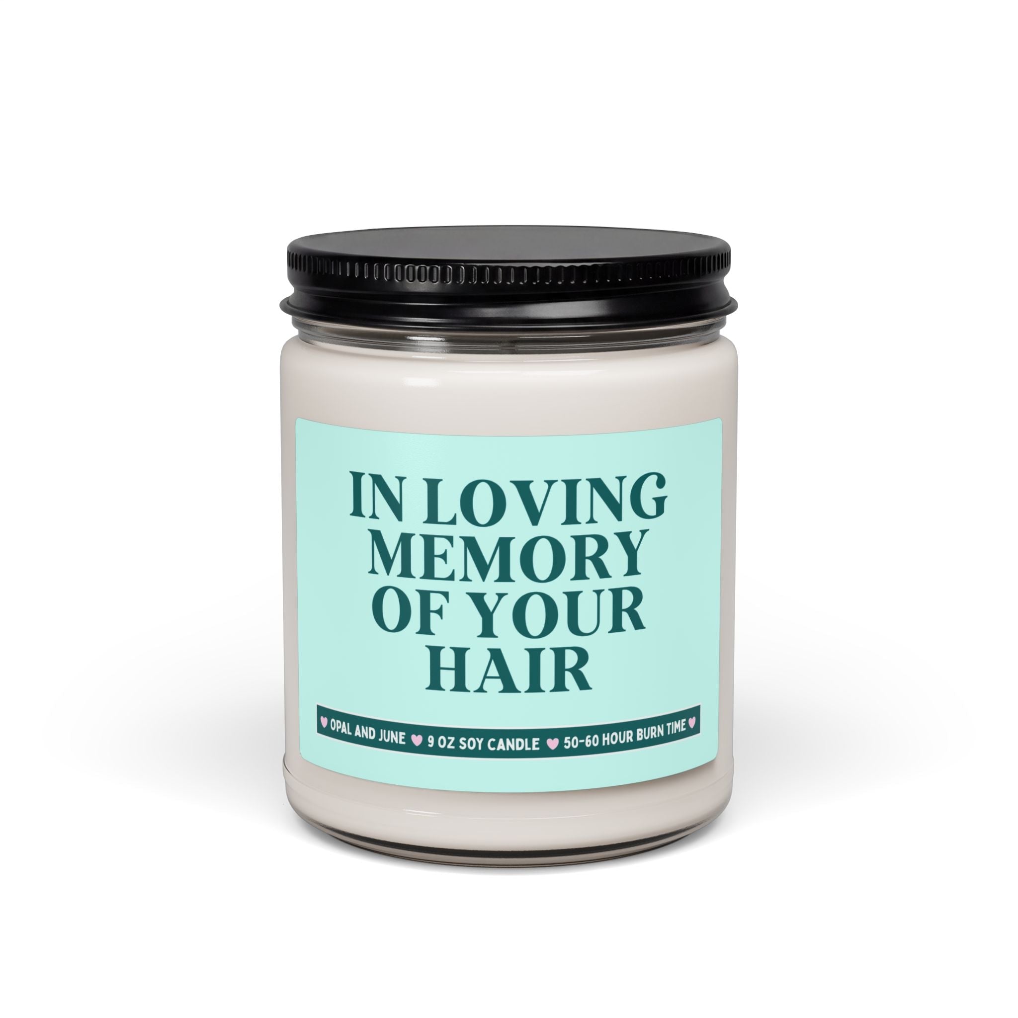 Bald Husband or Bald Dad Gift from Family: In Loving Memory of Your Hair, 9 Oz Soy Candle, Funny Father's Day Gift or Birthday Gift for Dad - Opal and June