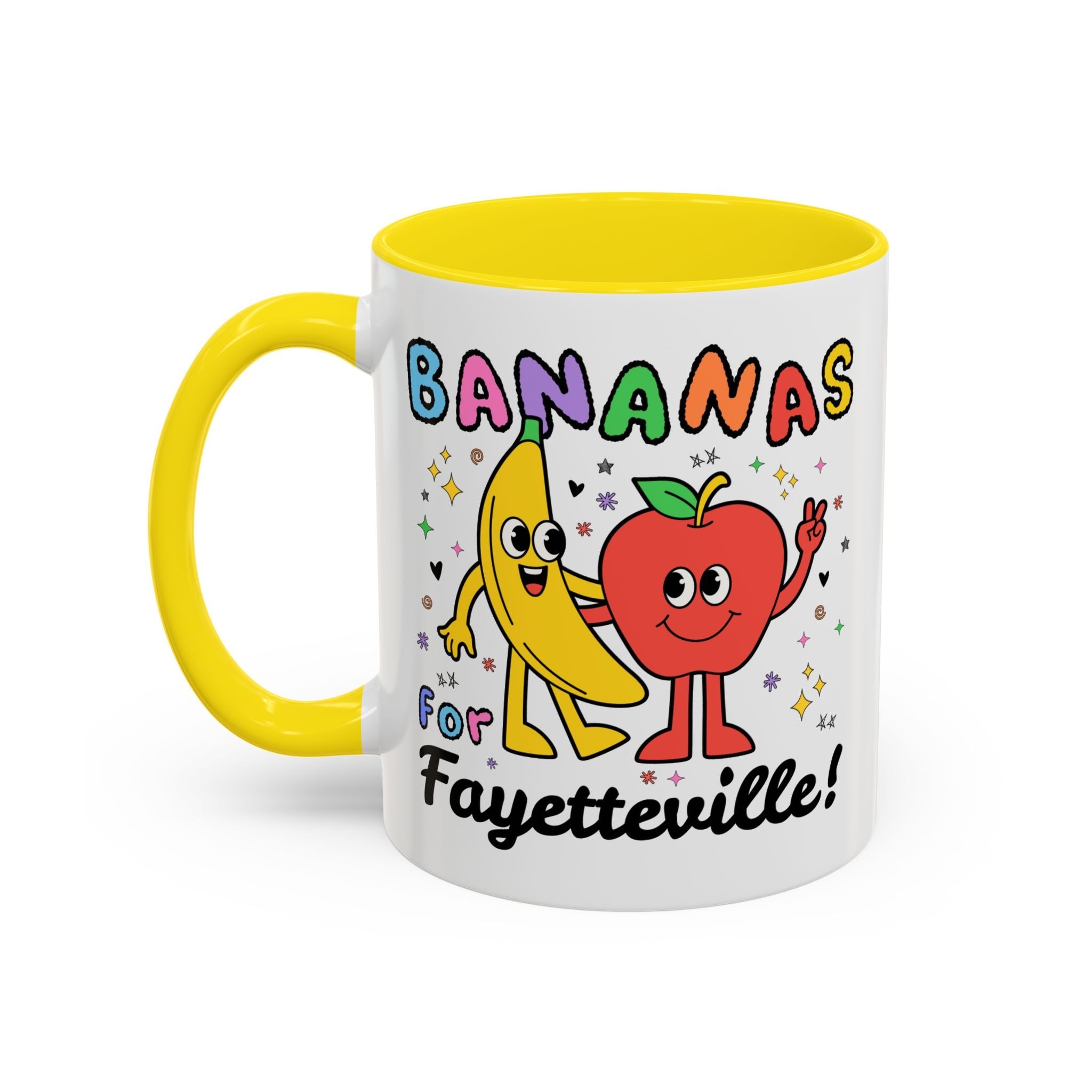 Bananas for Fayetteville Coffee Mug: Funny 90s Aesthetic 11 Oz Coffee Mug for Friend Living in Fayetteville or Northwest Arkansas - Opal and June