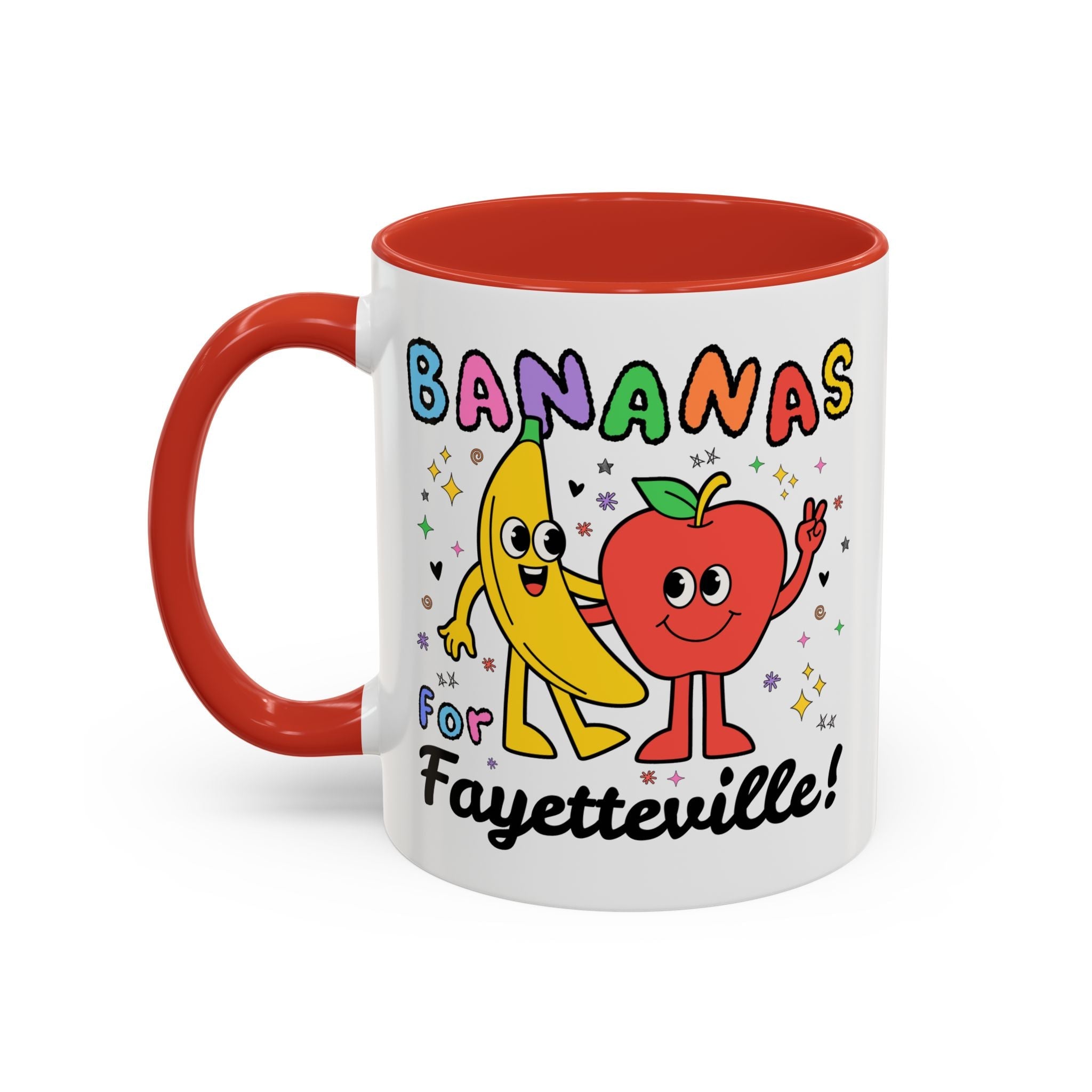 Bananas for Fayetteville Coffee Mug: Funny 90s Aesthetic 11 Oz Coffee Mug for Friend Living in Fayetteville or Northwest Arkansas - Opal and June