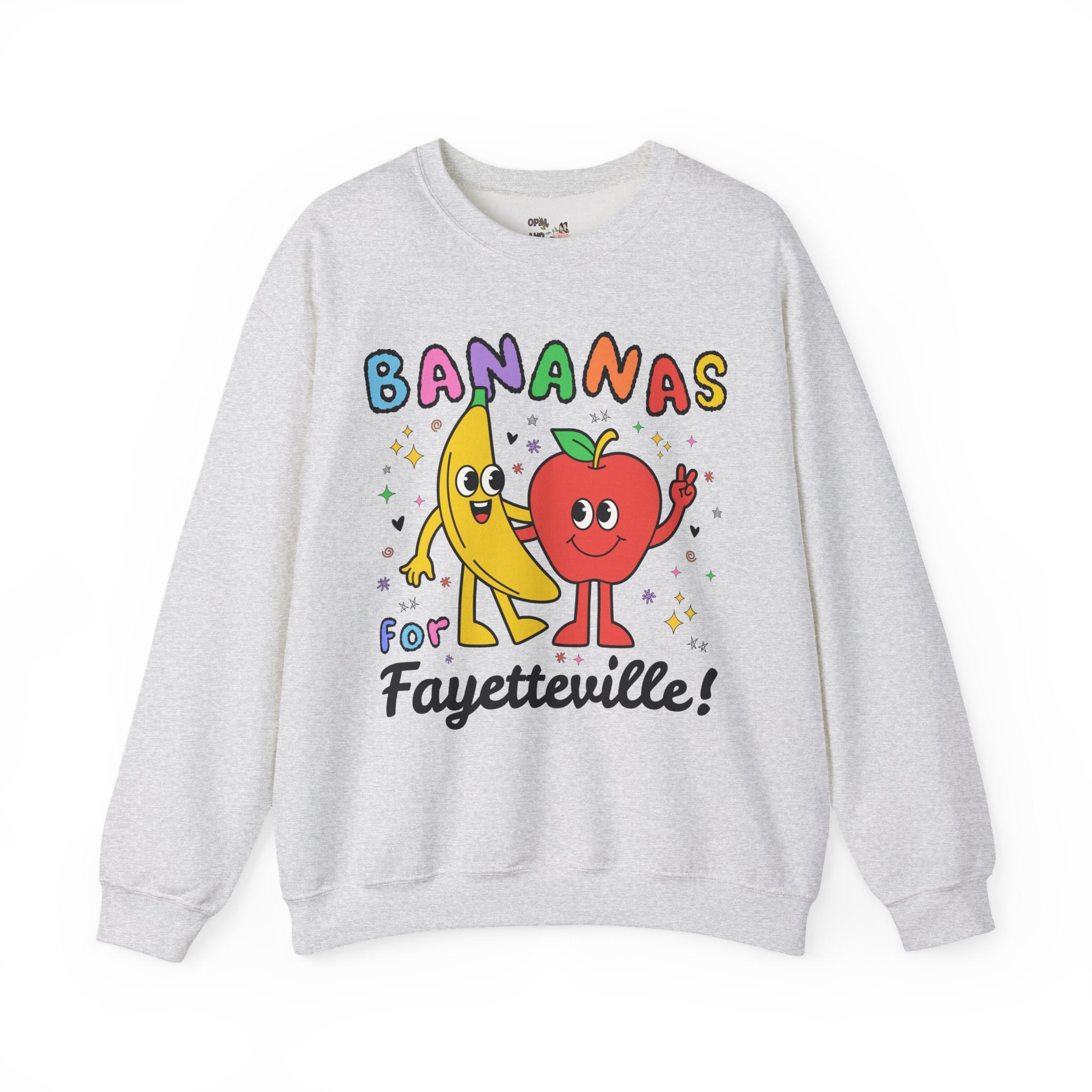 Bananas for Fayetteville Sweatshirt: Funny 90s Aesthetic Crewneck for Friend Living in or Moving to Fayetteville or Northwest Arkansas - Opal and June