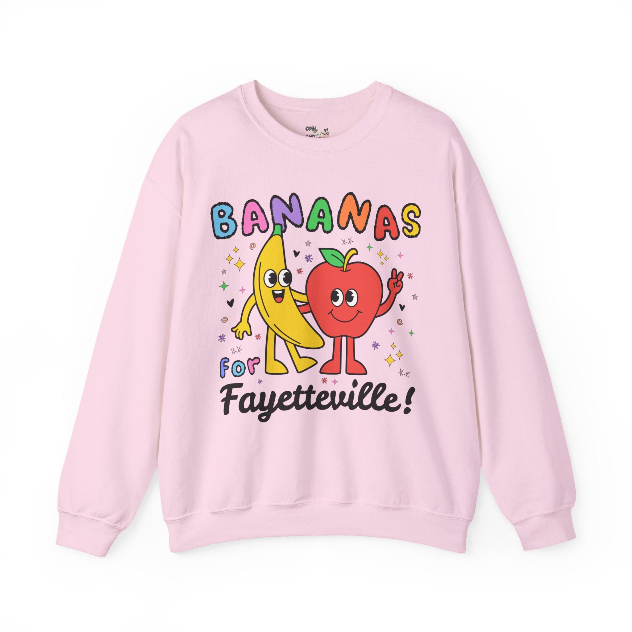 Bananas for Fayetteville Sweatshirt: Funny 90s Aesthetic Crewneck for Friend Living in or Moving to Fayetteville or Northwest Arkansas - Opal and June