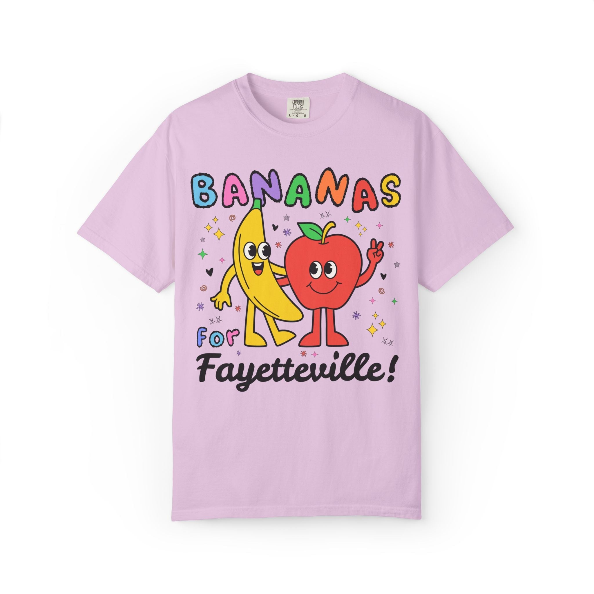 Bananas for Fayetteville T-Shirt: Funny and Colorful Tee Shirt for Friend Living in Fayetteville Arkansas, Cute Moving Gift, Northwest Arkansas - Opal and June