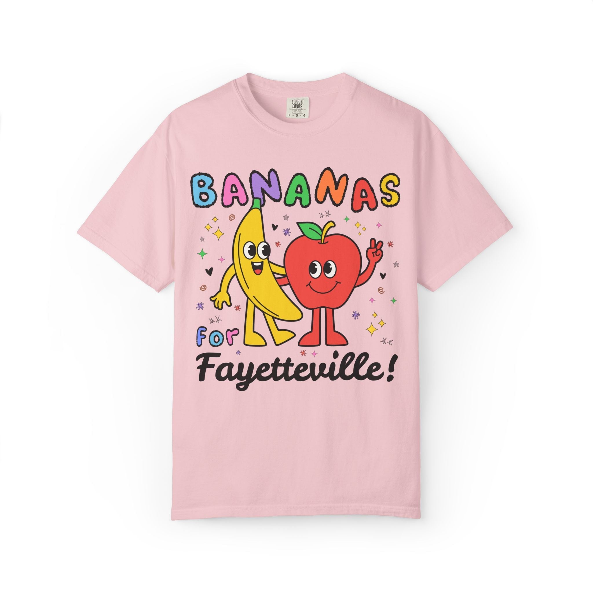 Bananas for Fayetteville T-Shirt: Funny and Colorful Tee Shirt for Friend Living in Fayetteville Arkansas, Cute Moving Gift, Northwest Arkansas - Opal and June