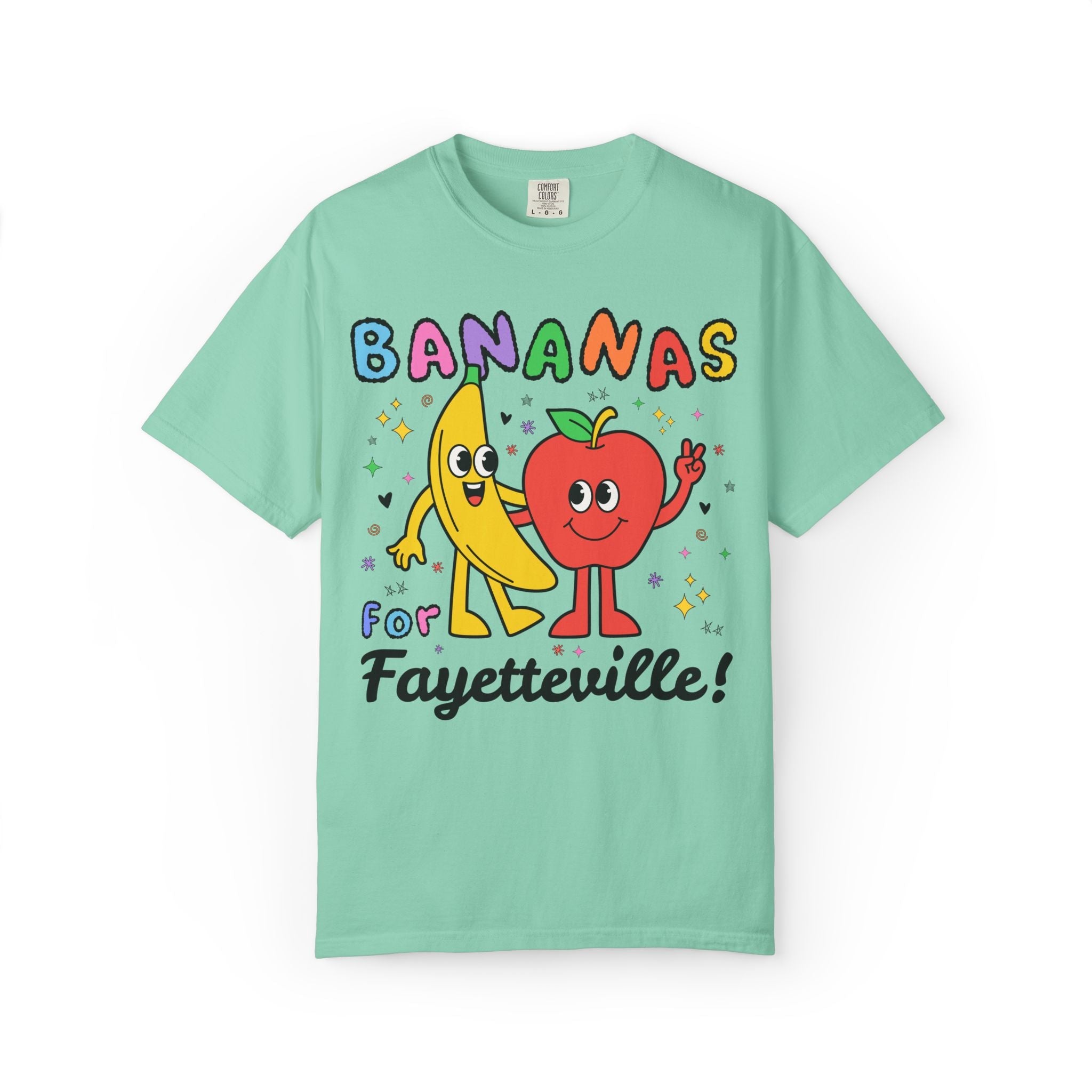 Bananas for Fayetteville T-Shirt: Funny and Colorful Tee Shirt for Friend Living in Fayetteville Arkansas, Cute Moving Gift, Northwest Arkansas - Opal and June