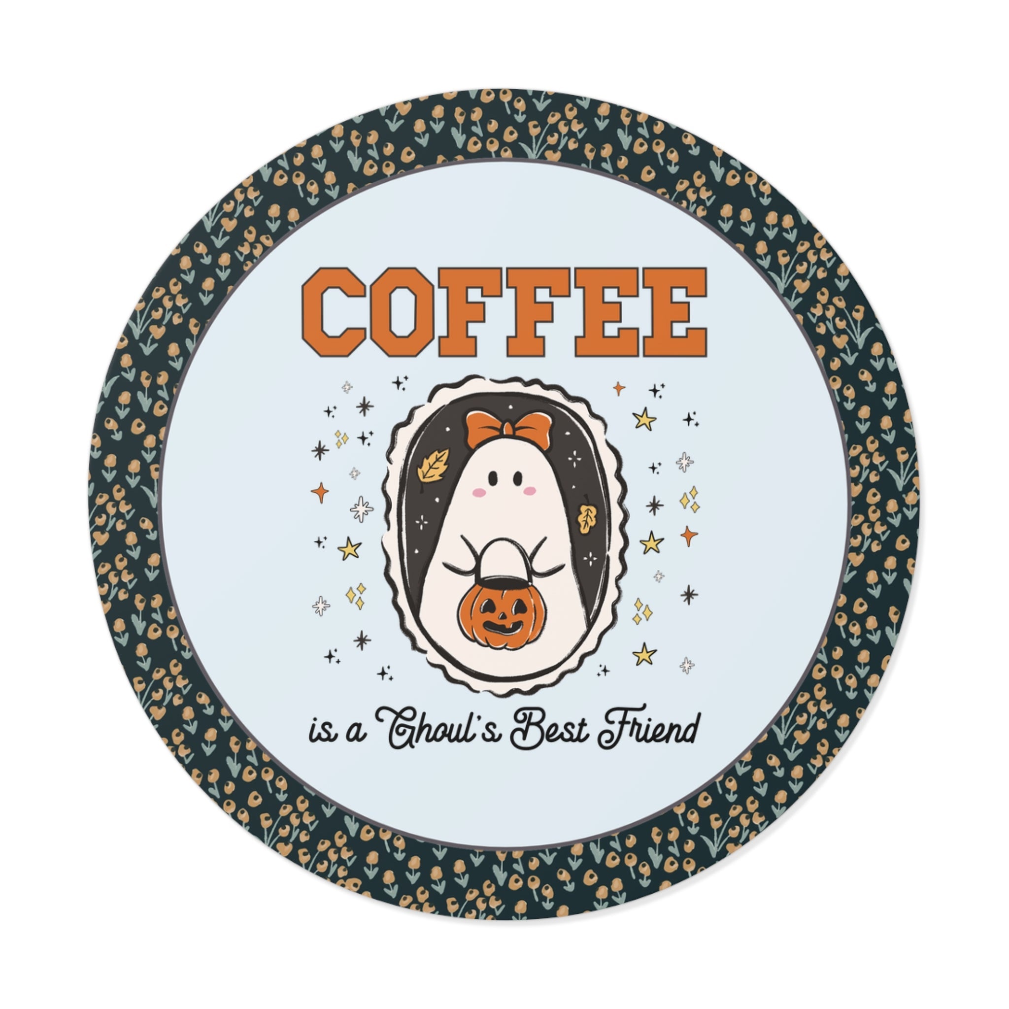 Barista Halloween Sticker for Friend Who Loves Coffee, Funny Twin Mama Halloween Sticker with Cute Ghost Wearing a Bow, Spooky Season Gift - Opal and June