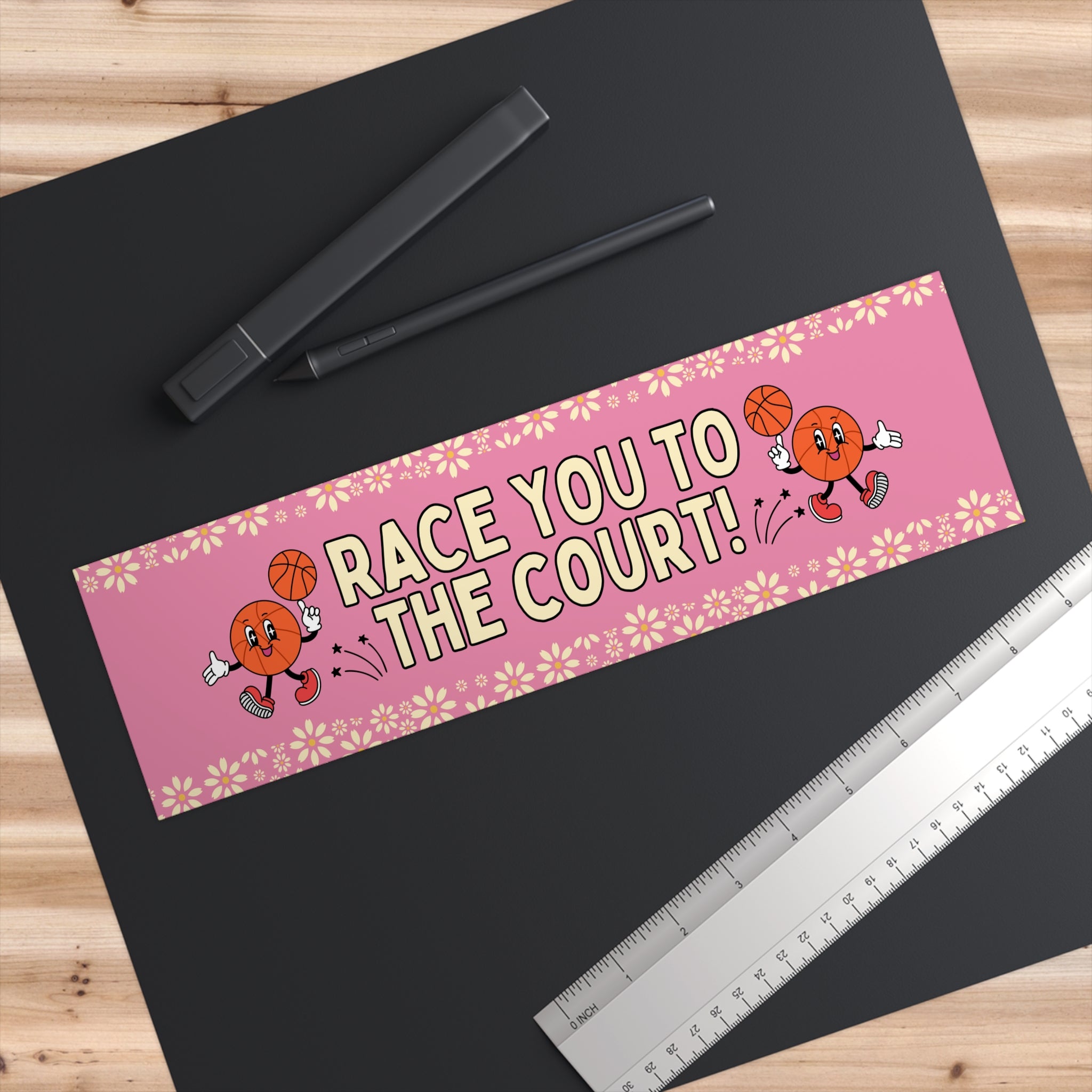 Basketball Lover Bumper Sticker, Daughter's Sixteenth Birthday, Colorful Basketball Sticker for Mom, Small Birthday Present, Basketball Girl - Opal and June
