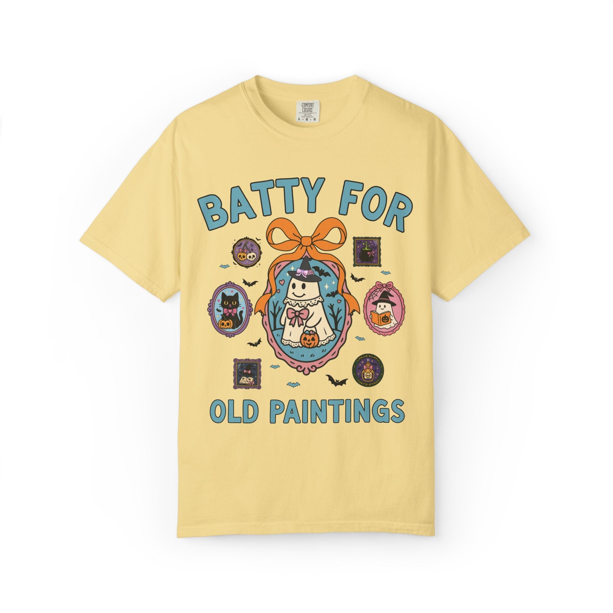 Batty for Arguing Art Historian T-Shirt with Cute Witchy Ghosts, Silly Spooky Season Matching Museum Docent Tee for Fall or Halloween - Opal and June