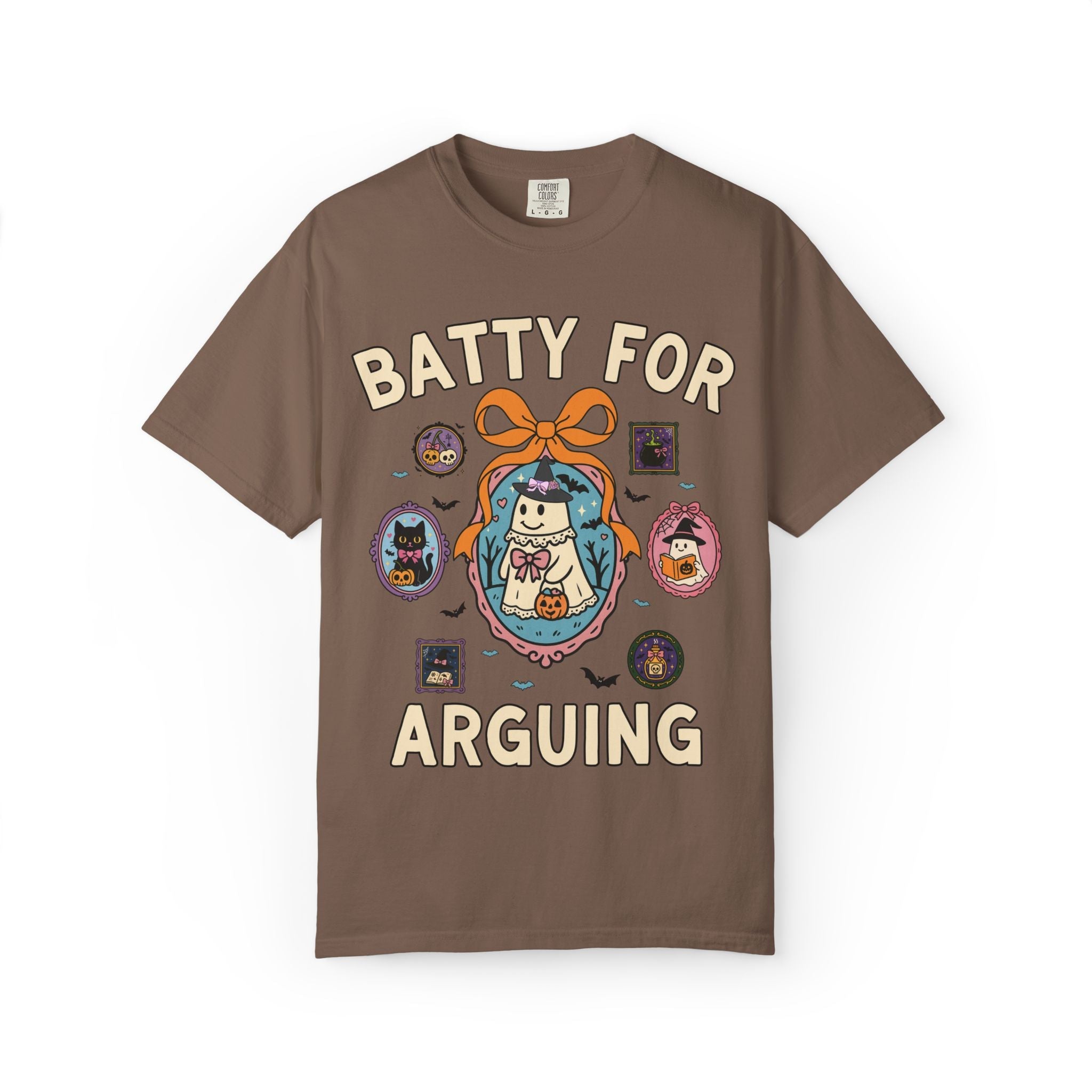 Batty for Arguing Halloween Lawyer T-Shirt with Cute Witchy Ghosts, Silly Spooky Season Matching Law Office T-Shirt for Fall or Halloween - Opal and June