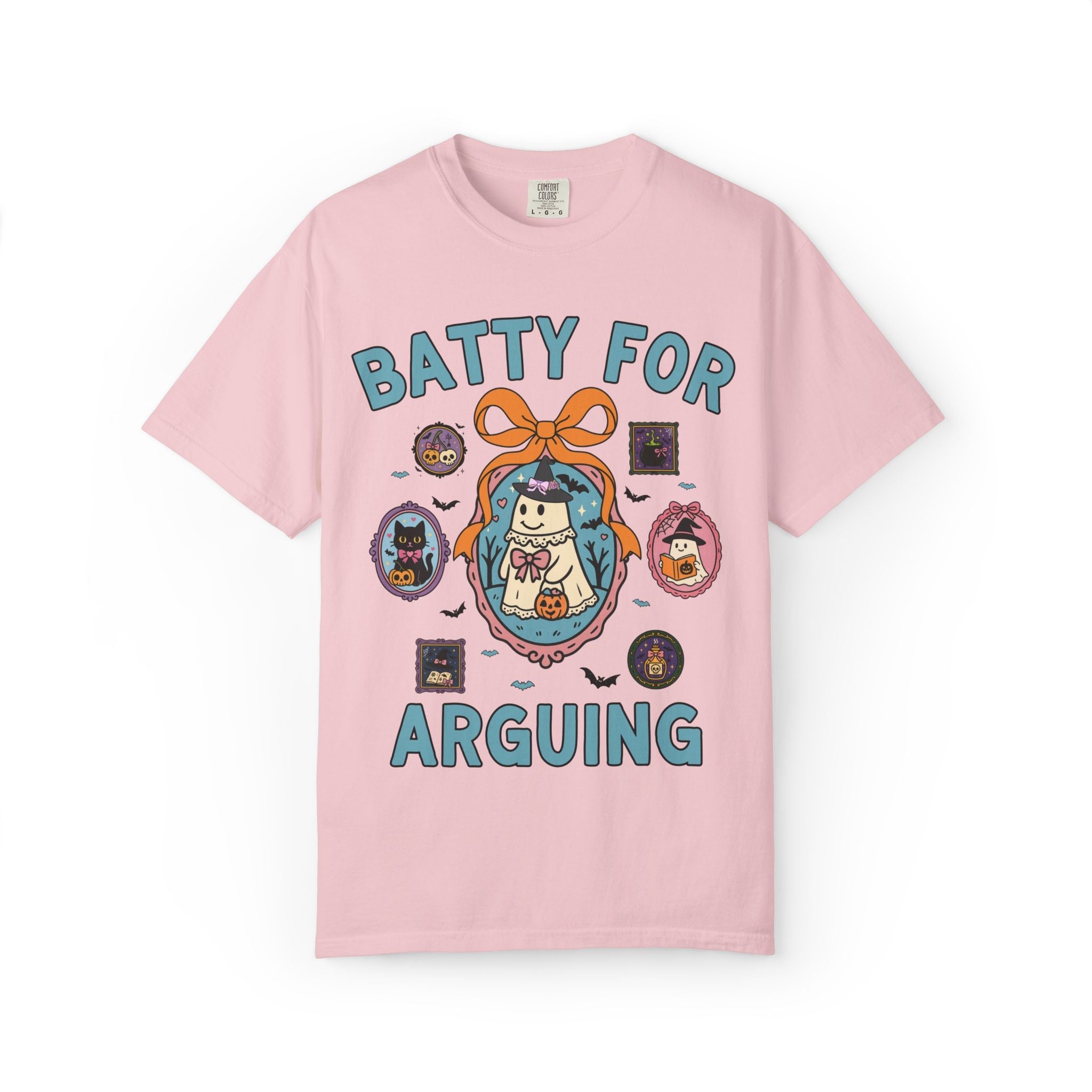 Batty for Arguing Halloween Lawyer T-Shirt with Cute Witchy Ghosts, Silly Spooky Season Matching Law Office T-Shirt for Fall or Halloween - Opal and June