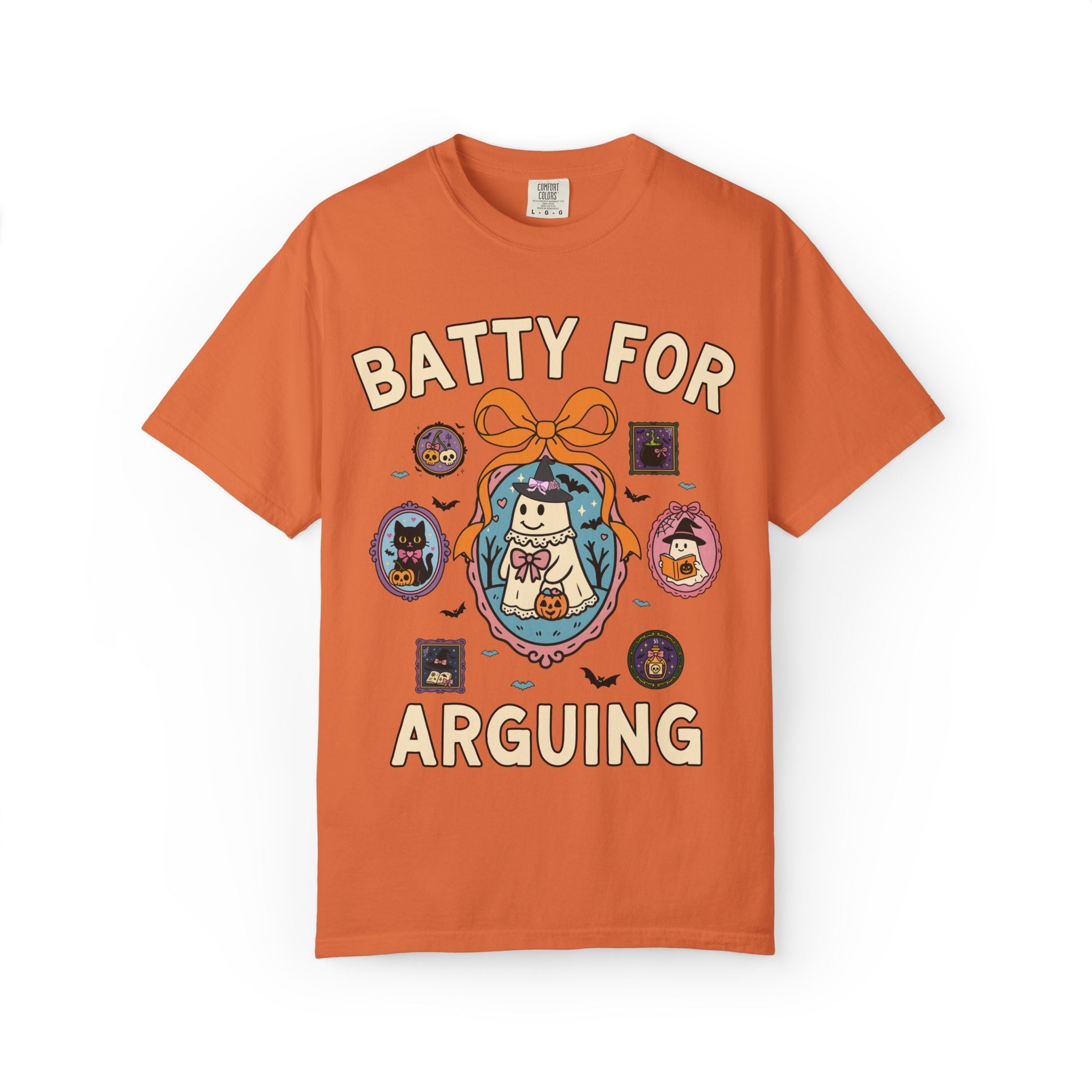 Batty for Arguing Halloween Lawyer T-Shirt with Cute Witchy Ghosts, Silly Spooky Season Matching Law Office T-Shirt for Fall or Halloween - Opal and June
