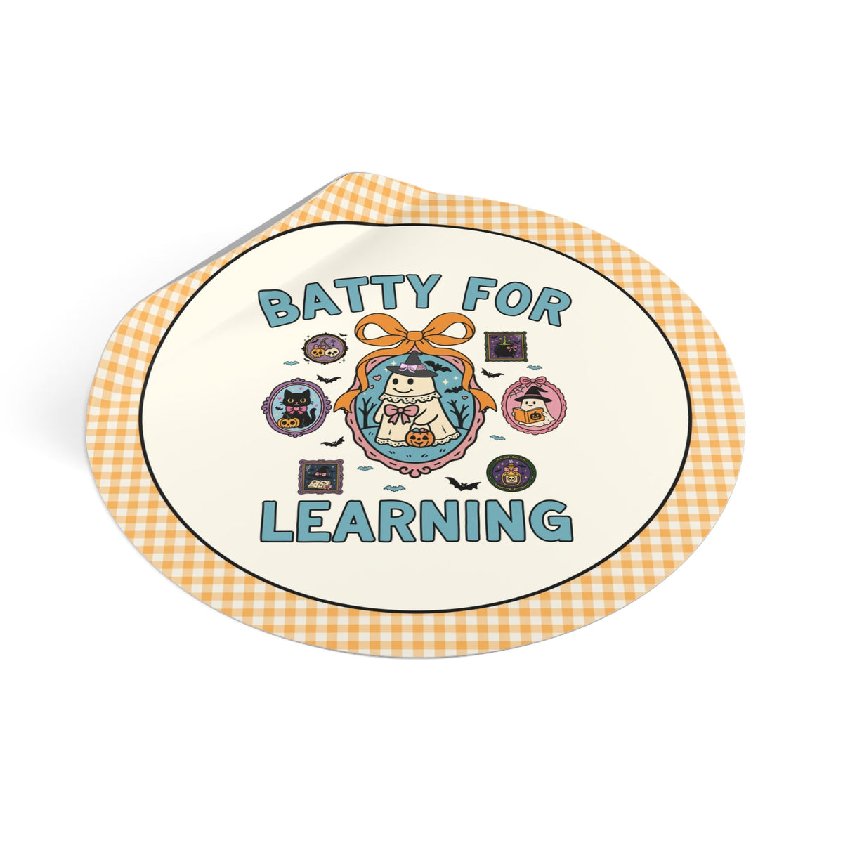 Batty for Learning Halloween Teacher Sticker with Cute Witchy Ghosts, Silly Spooky Season Matching Teacher Sticker for Fall or Halloween - Opal and June