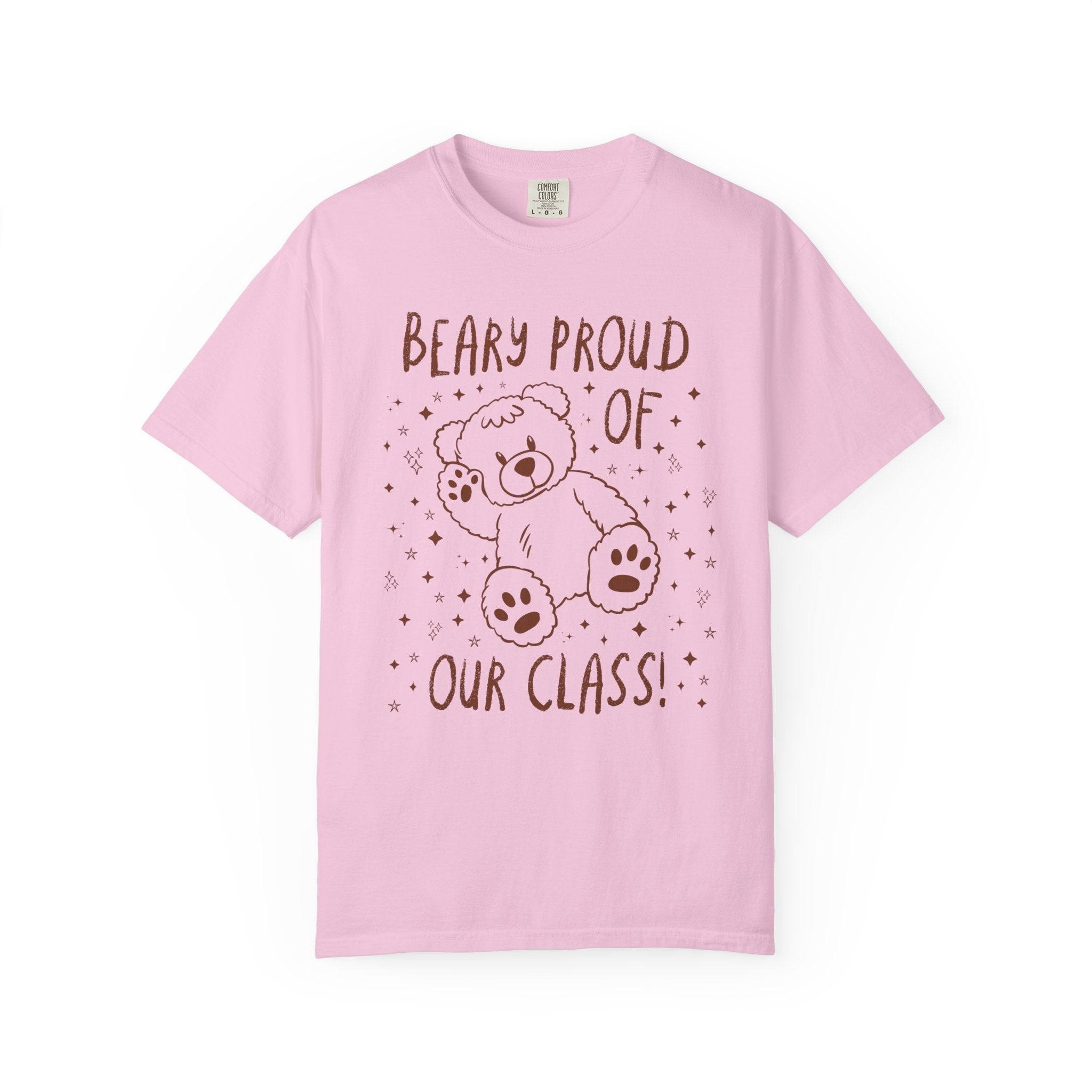 Beary Proud of Our Class: Cute Elementary School Teacher Tee for Animal Lover, Testing Day Shirt with Stars, Vintage Aesthetic Teacher Tee - Opal and June