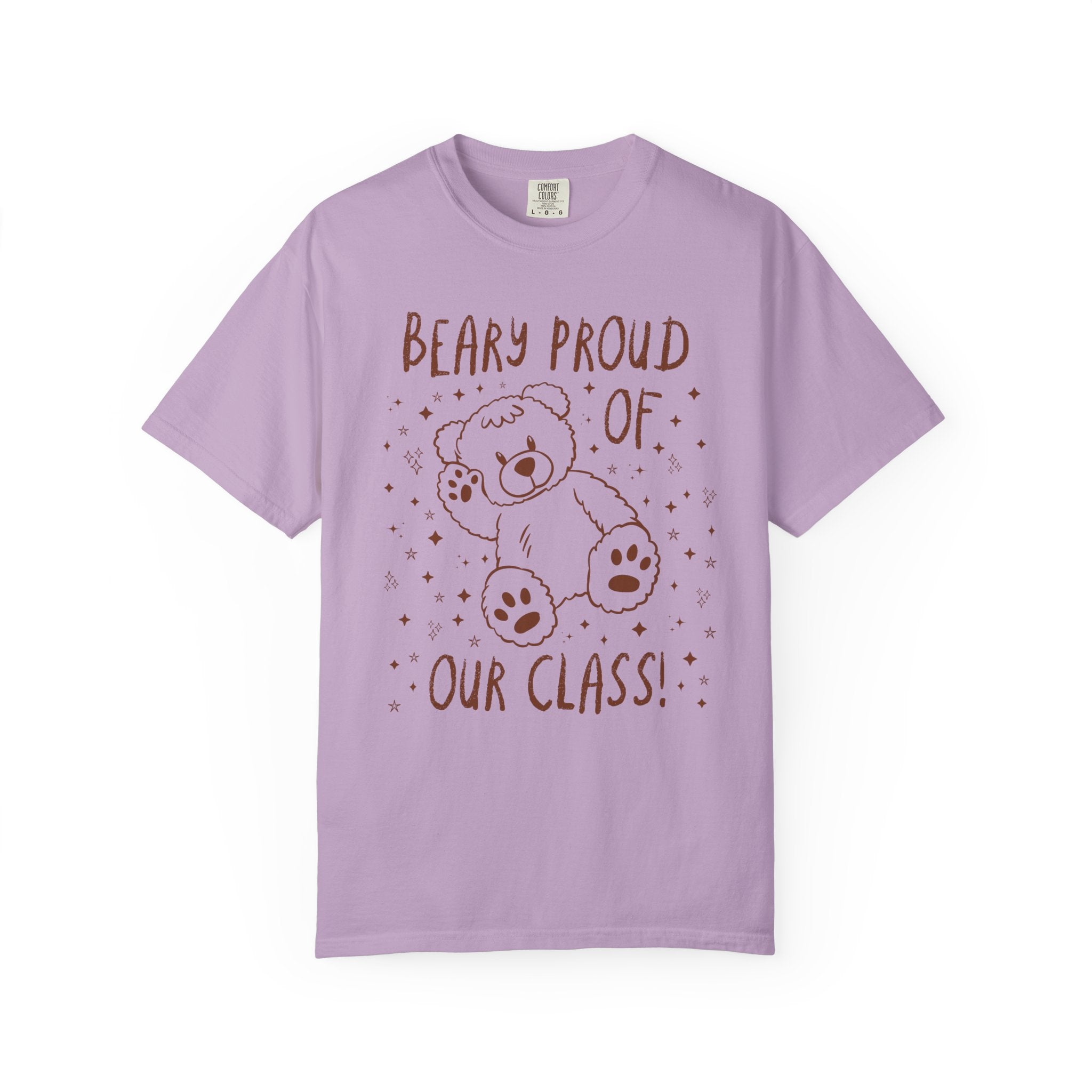 Beary Proud of Our Class: Cute Elementary School Teacher Tee for Animal Lover, Testing Day Shirt with Stars, Vintage Aesthetic Teacher Tee - Opal and June