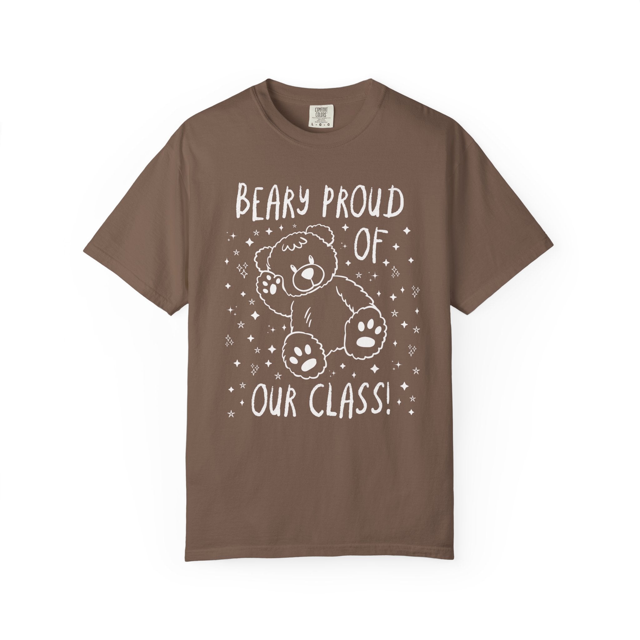 Beary Proud of Our Class: Cute Elementary School Teacher Tee for Animal Lover, Testing Day Shirt with Stars, Vintage Aesthetic Teacher Tee - Opal and June