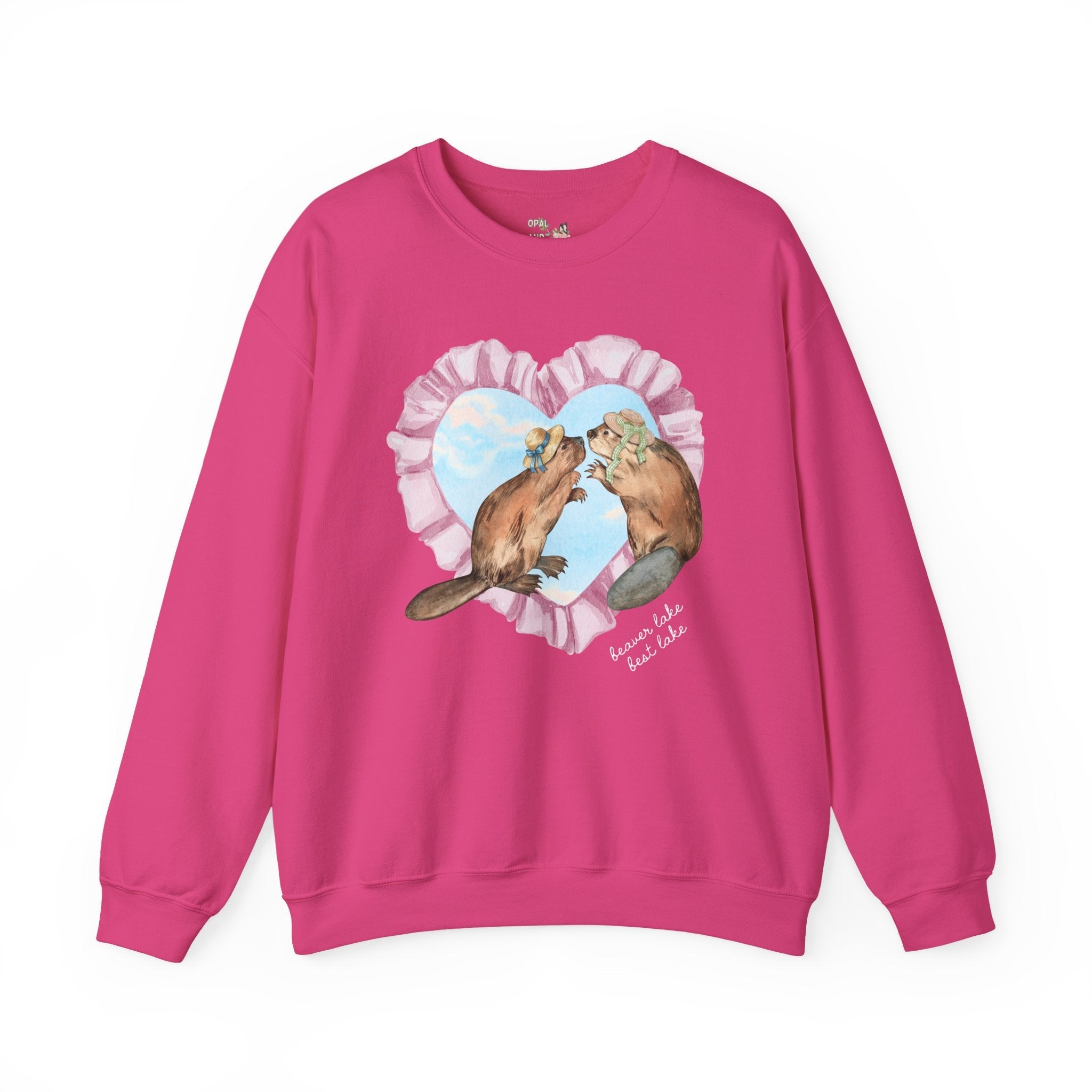 Beaver Lake Best Lake Sweatshirt with Heart: Funny Northwest Arkansas Eureka Springs or Rogers Arkansas Lover Crewneck for Animal Lover - Opal and June