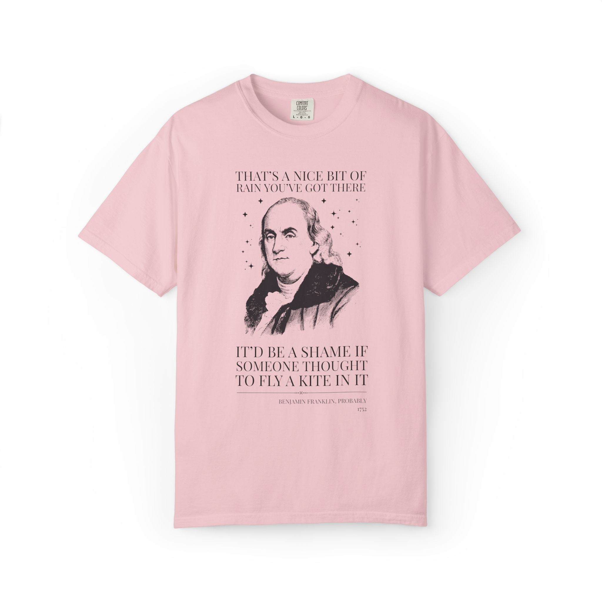 Benjamin Franklin American History Buff Tee Shirt for Scientist or Electrician, Silly History Lover Gift, Early US History, 18th Century - Opal and June