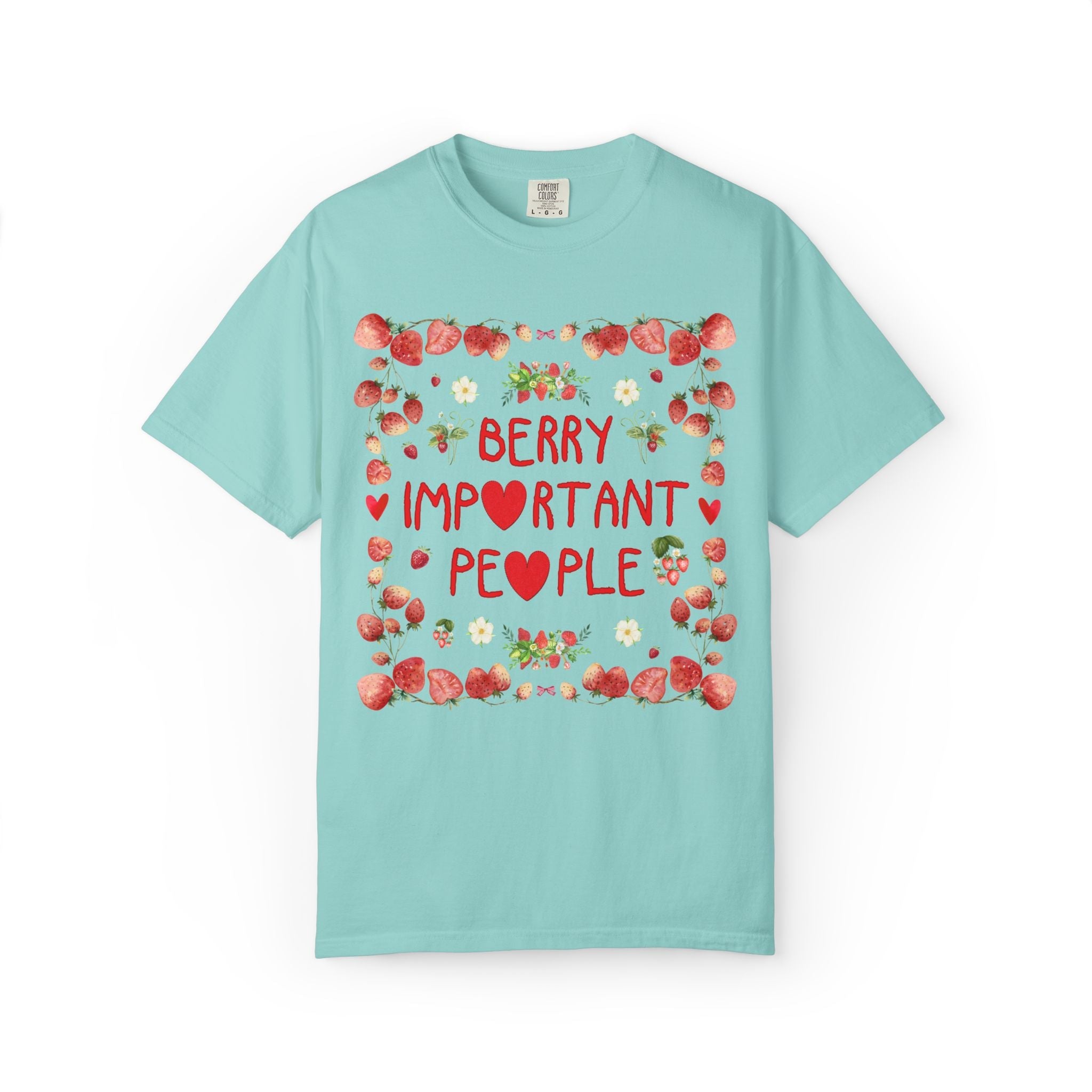 Berry in Love and Berry Important People Bachelorette T-Shirt with Strawberries, Cute 90s Aesthetic Bride and Bridesmaid Matching Tees - Opal and June