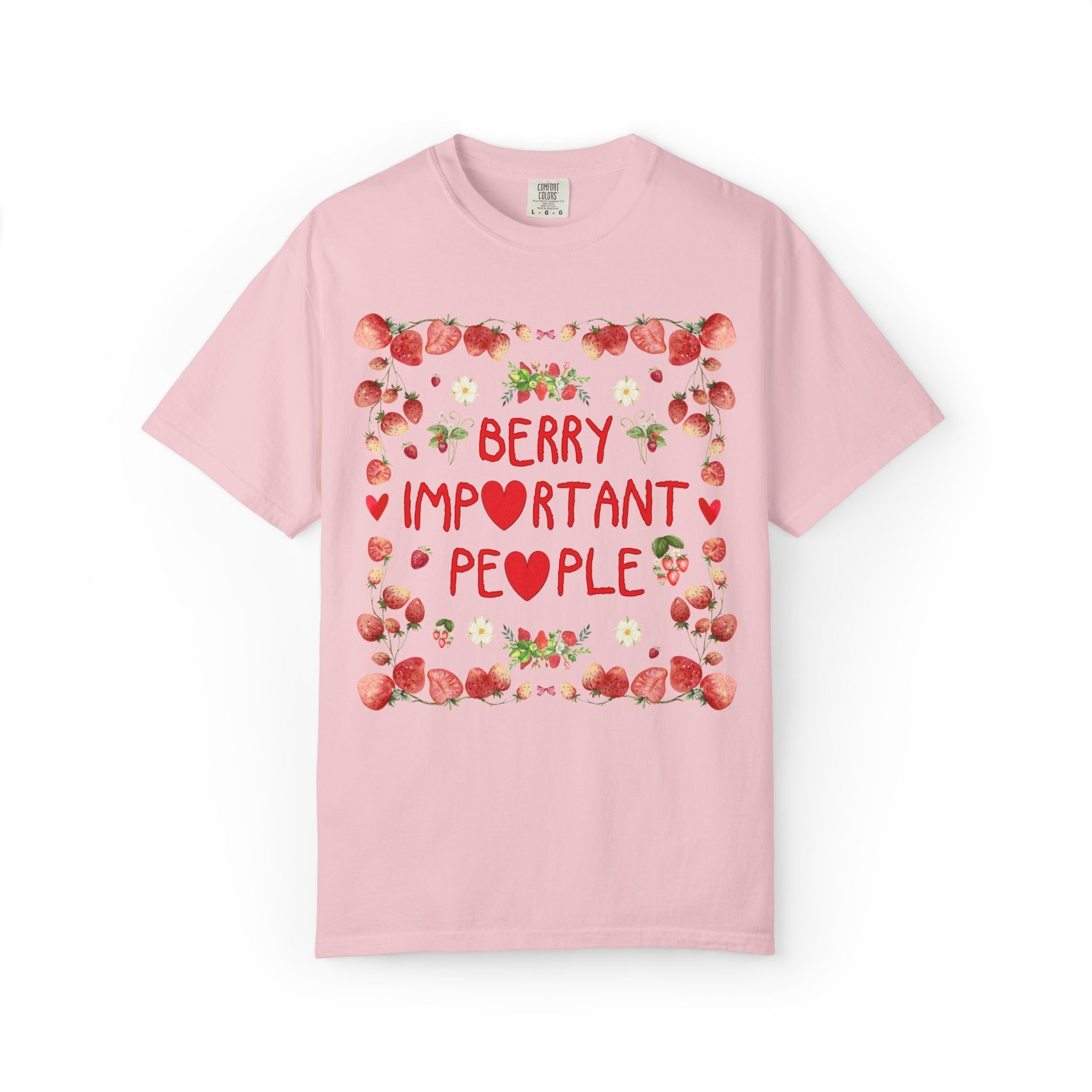 Berry in Love and Berry Important People Bachelorette T-Shirt with Strawberries, Cute 90s Aesthetic Bride and Bridesmaid Matching Tees - Opal and June