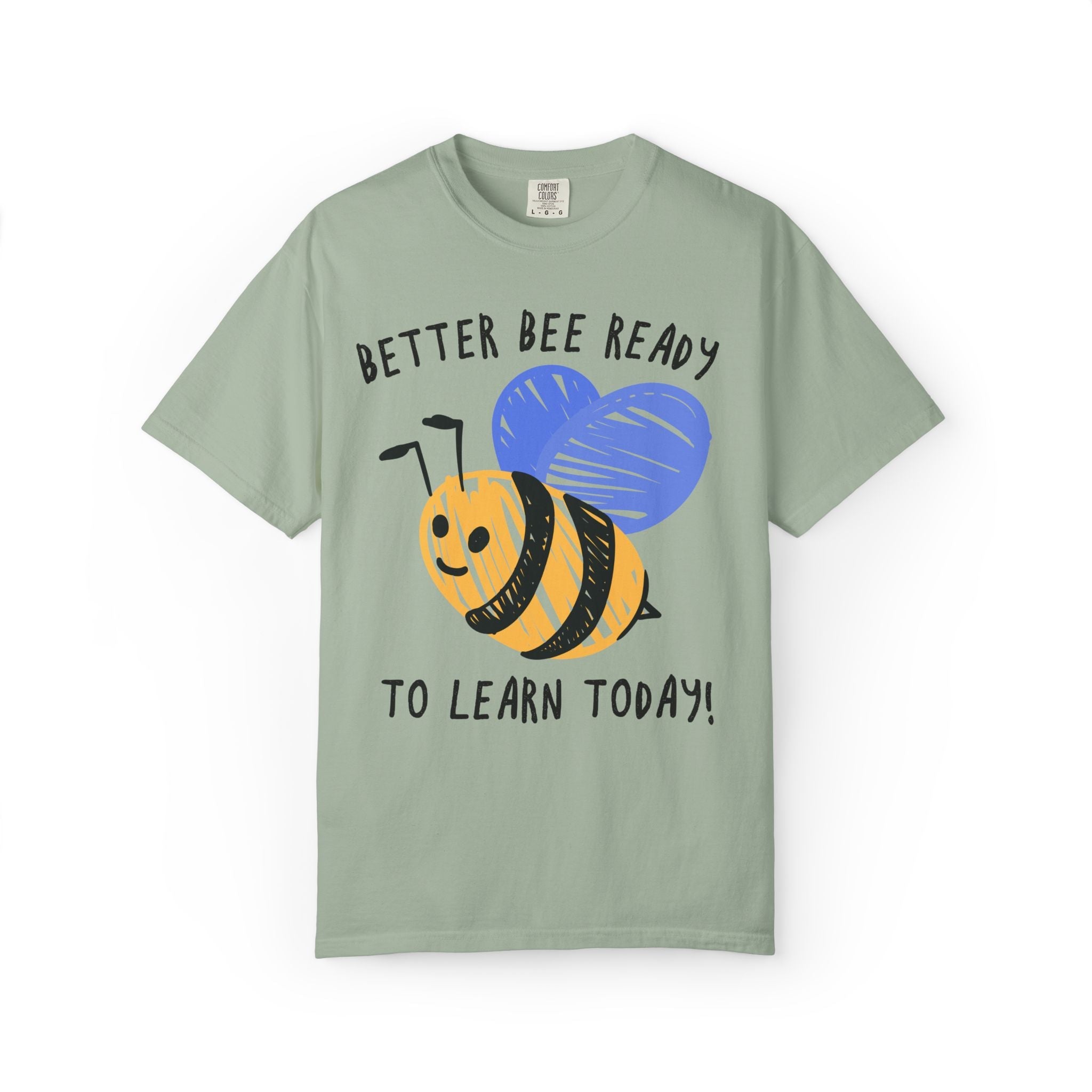 Better Bee Ready to Learn Today: Colorful 90s Aesthetic Matching Teacher T-Shirt with Cute Bee Drawing, Animal or Insect Lover Teacher Tee - Opal and June