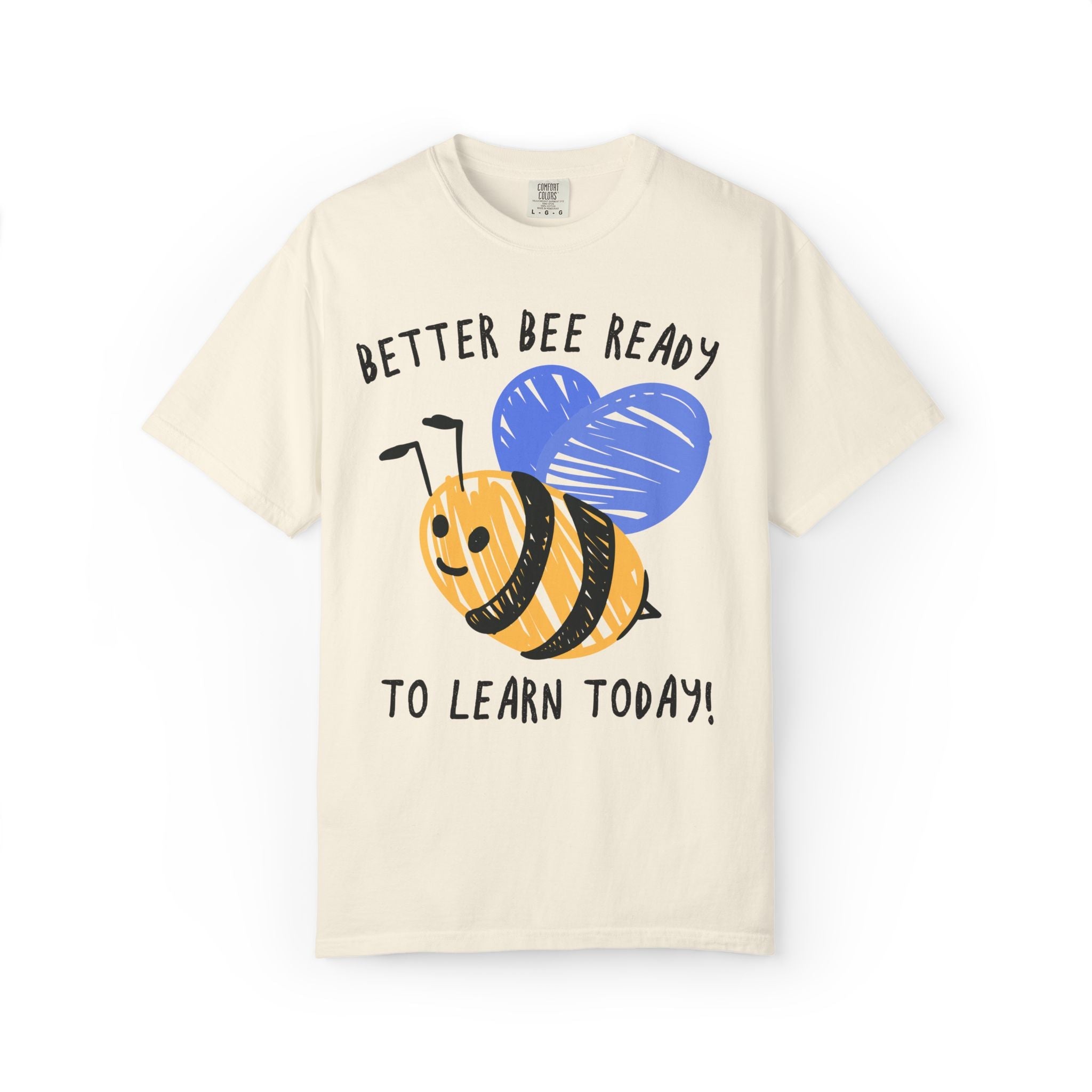 Better Bee Ready to Learn Today: Colorful 90s Aesthetic Matching Teacher T-Shirt with Cute Bee Drawing, Animal or Insect Lover Teacher Tee - Opal and June