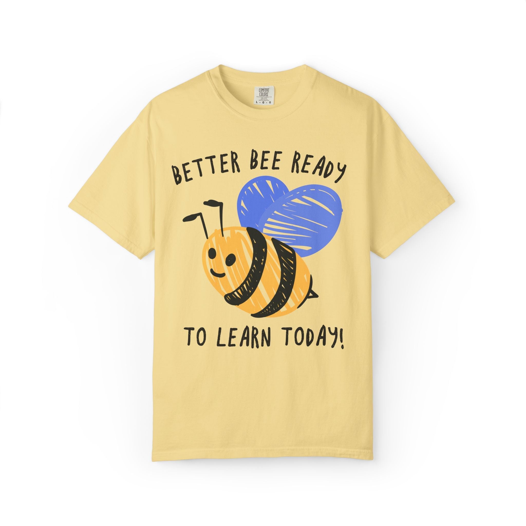 Better Bee Ready to Learn Today: Colorful 90s Aesthetic Matching Teacher T-Shirt with Cute Bee Drawing, Animal or Insect Lover Teacher Tee - Opal and June
