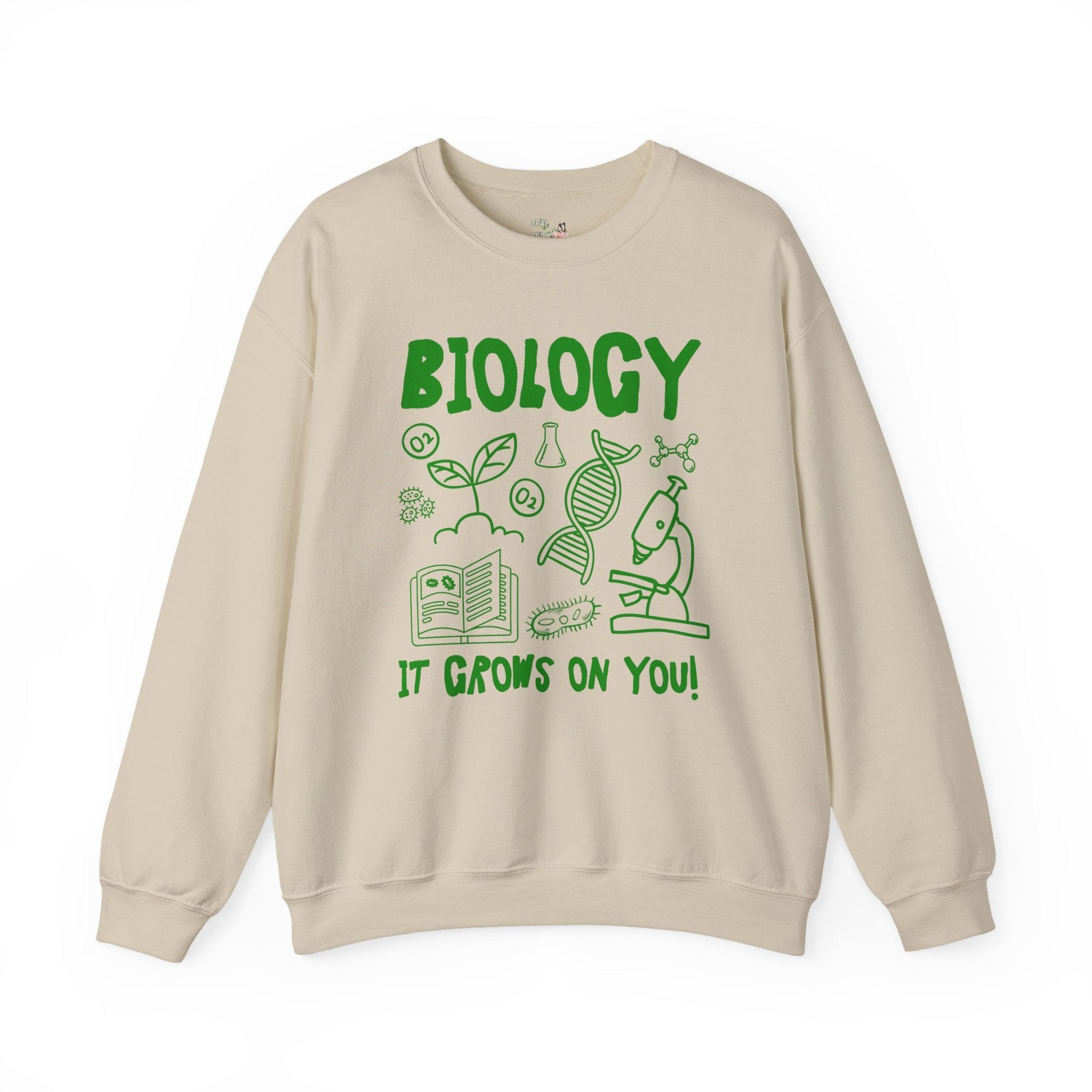 Biology Teacher Sweatshirt, Science Teacher or Science Major: Funny Saying High School Biology Teacher Crewneck, Middle School Science Gift - Opal and June