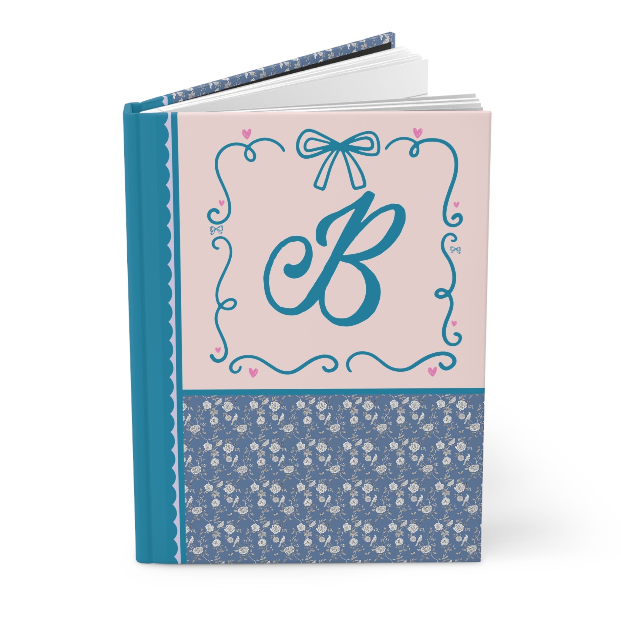 Blue Floral Initial Journal: B - Opal and June