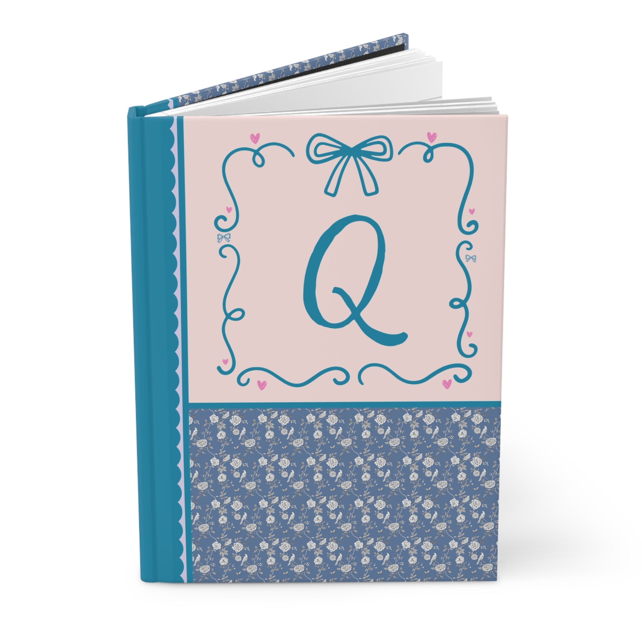 Blue Floral Initial Journal: Q - Opal and June